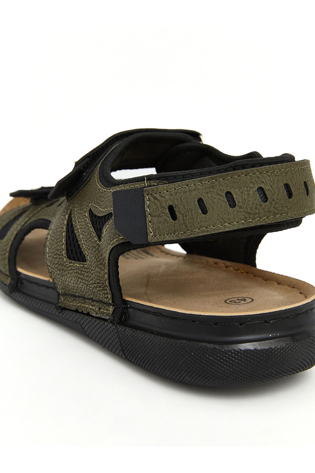 Ayakkabı Vakti Hafif Yumuşak Çift Cırtlı Erkek Outdoor Günlük Sandalet görsel 3