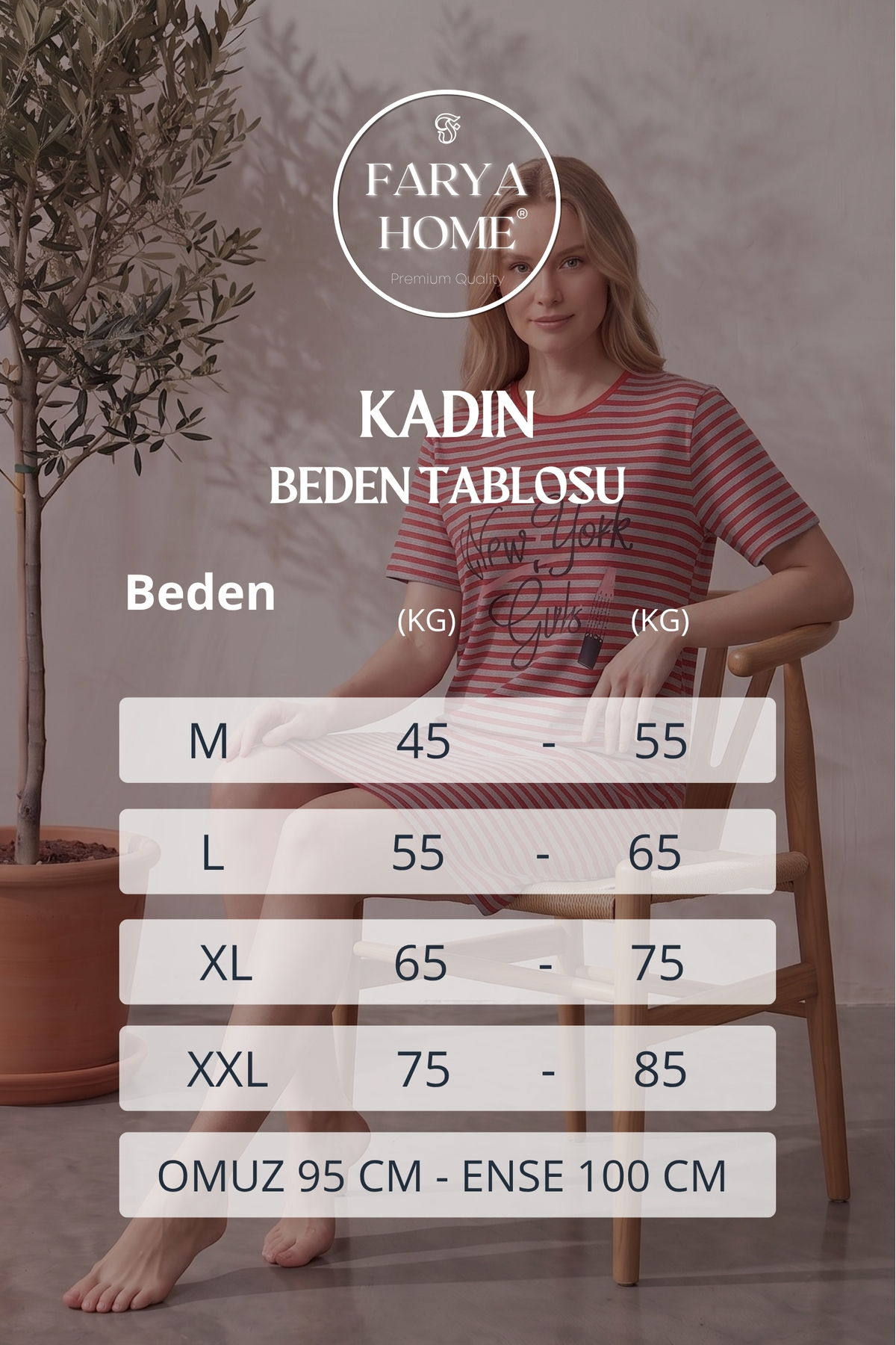 Farya Home Pamuklu Desenli Şeritli İnterlok Örme Kısa Kollu Gecelik Elbise 95cm görsel 6