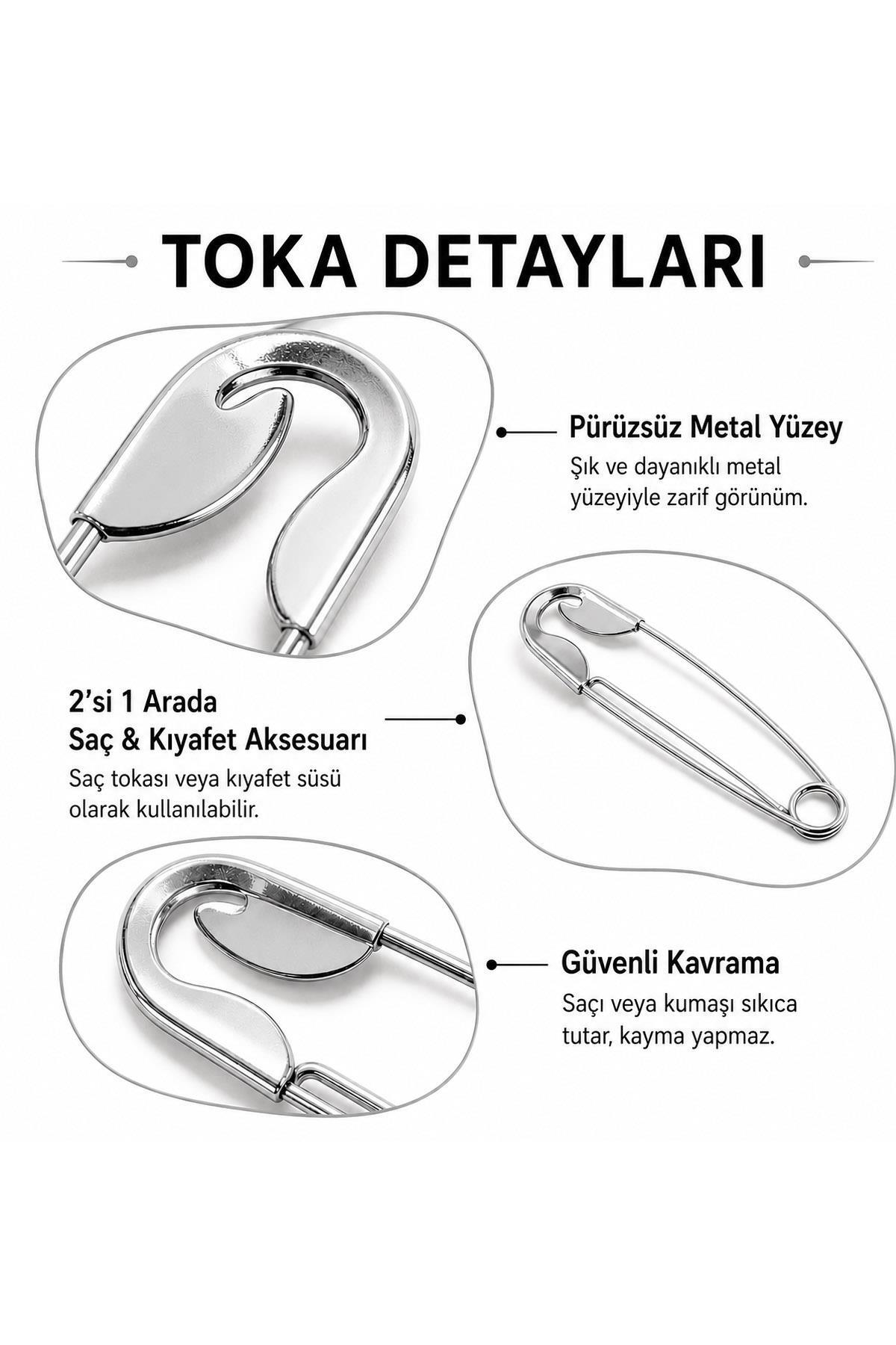 New Obsessions Büyük Boy Çengelli İğne Saç Topuz Tokası görsel 6