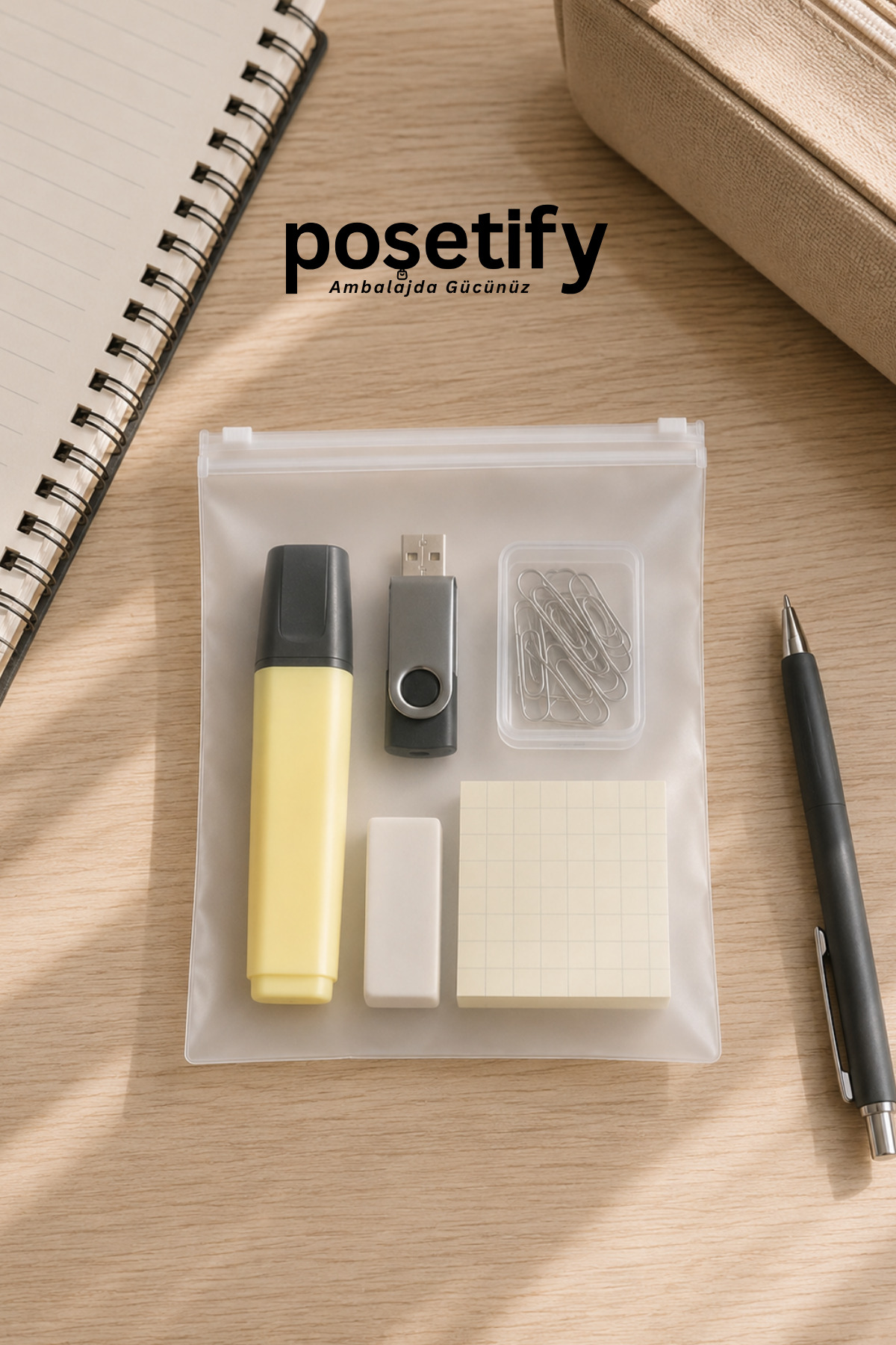 Fermuarlı Organizer 15x20 Cm | 10 Adet | Buzlu Şeffaf Kozmetik, Makyaj Çantası ve Çok Amaçlı Torba — بی‌رنگ PS-FO-1520-10 — تصویر 4 از 8