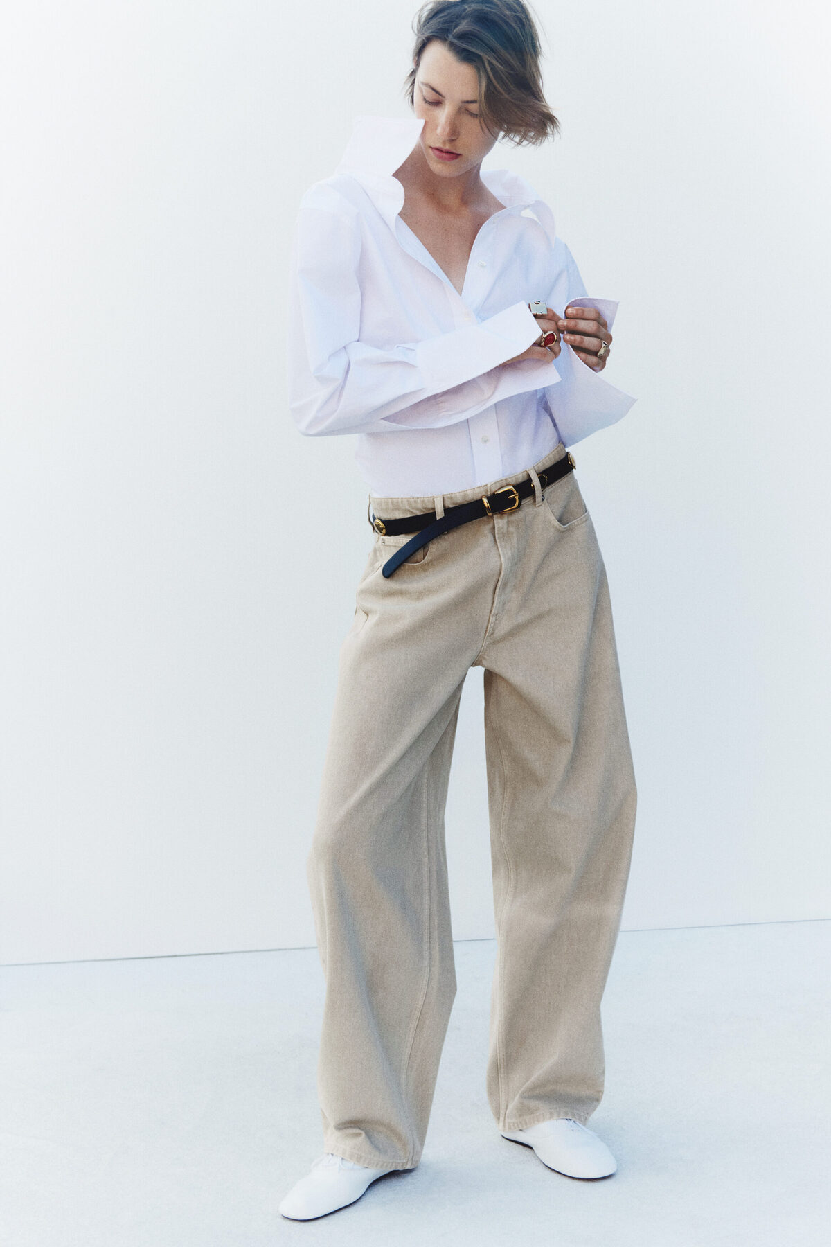 H&M Baggy Barrel Regular Waist Jeans görsel 5