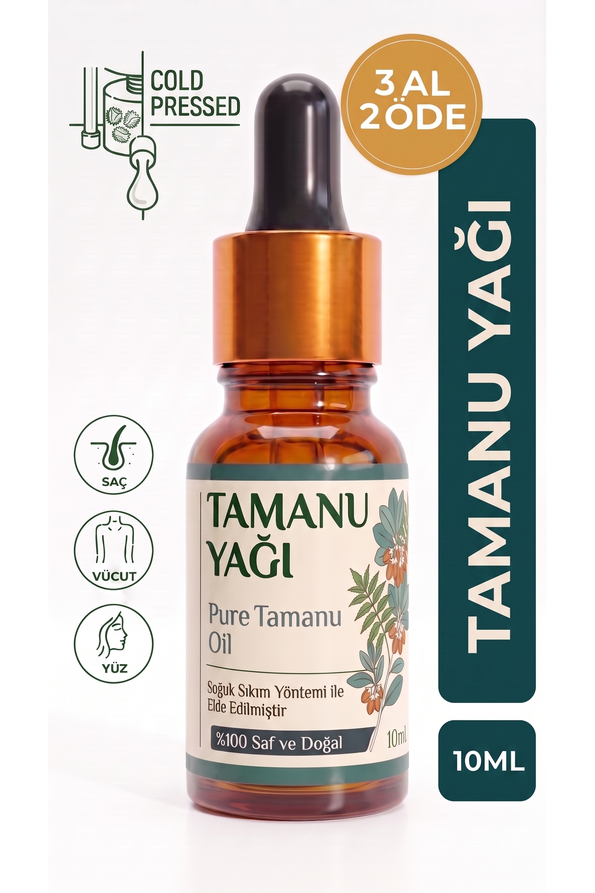 aktarloji Tamanu Yağı 10 ml / Soğuk Sıkım / %100 Saf Ve Doğal — A1-Tamanu-yag-10
