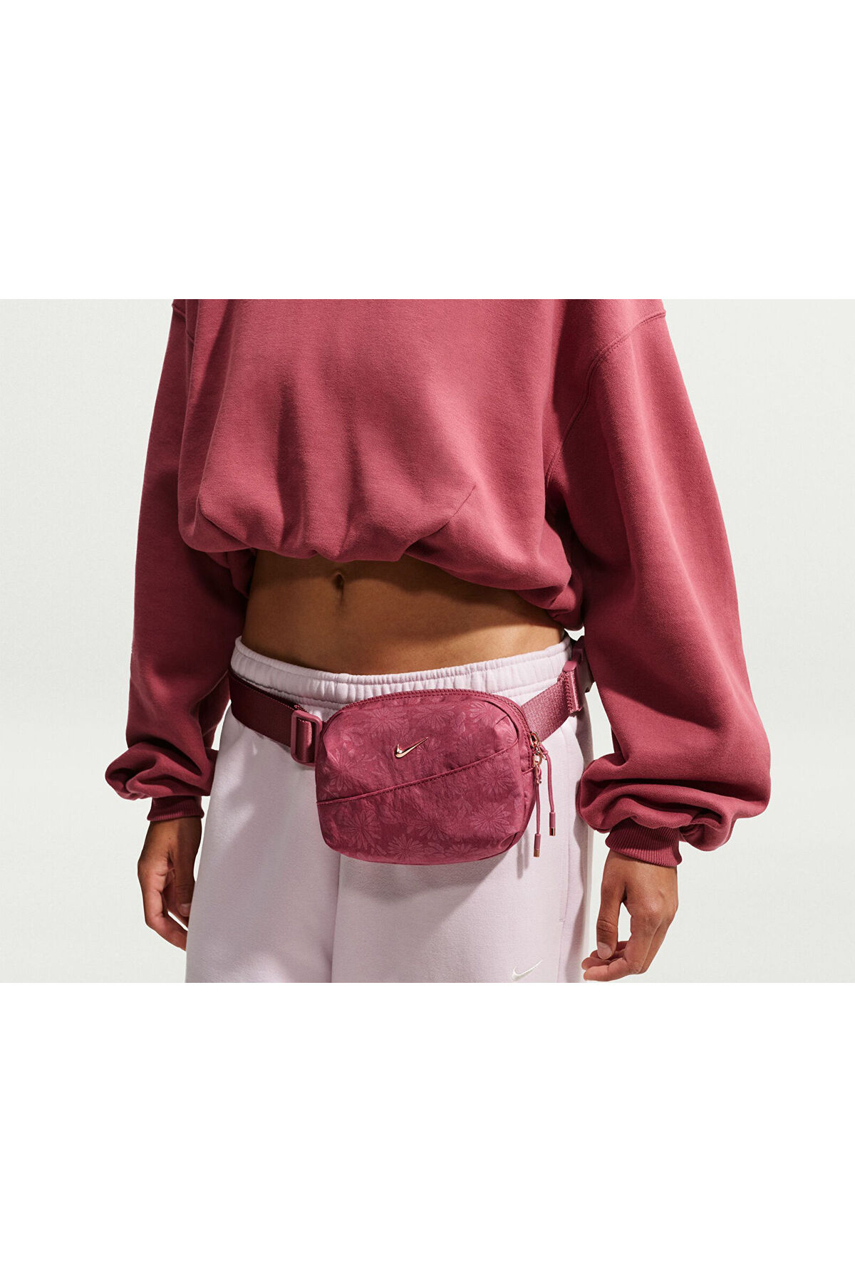 Nike Çanta Bel Çantası NK AURA WAISTPCK-FLORAL EMBOSS Çiçek Desenli Çanta Mini Etkinlik Çantası görsel 6