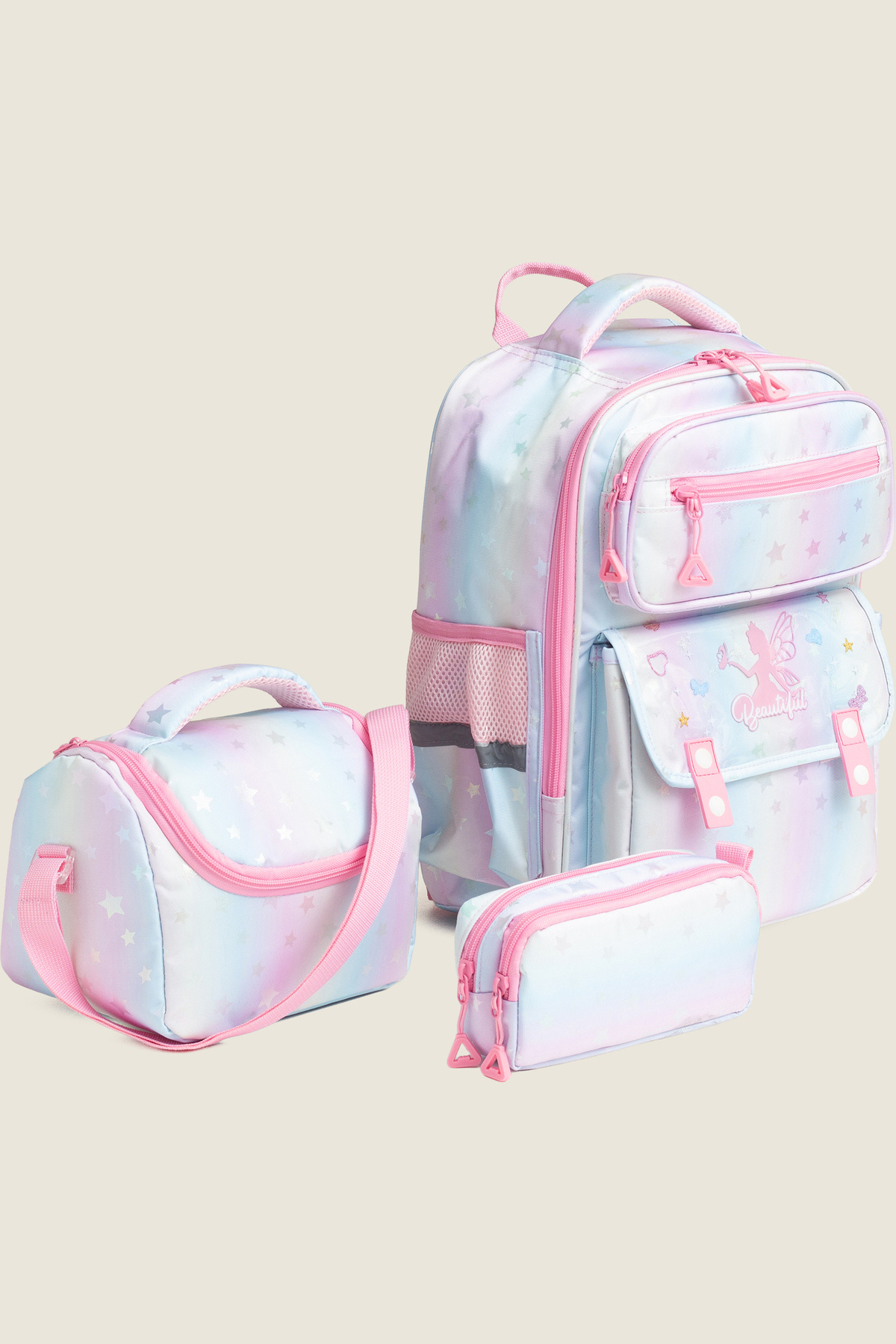 kinderos Reflection Patterned Korean Style 3-Piece School Bag Set - 26O 7010