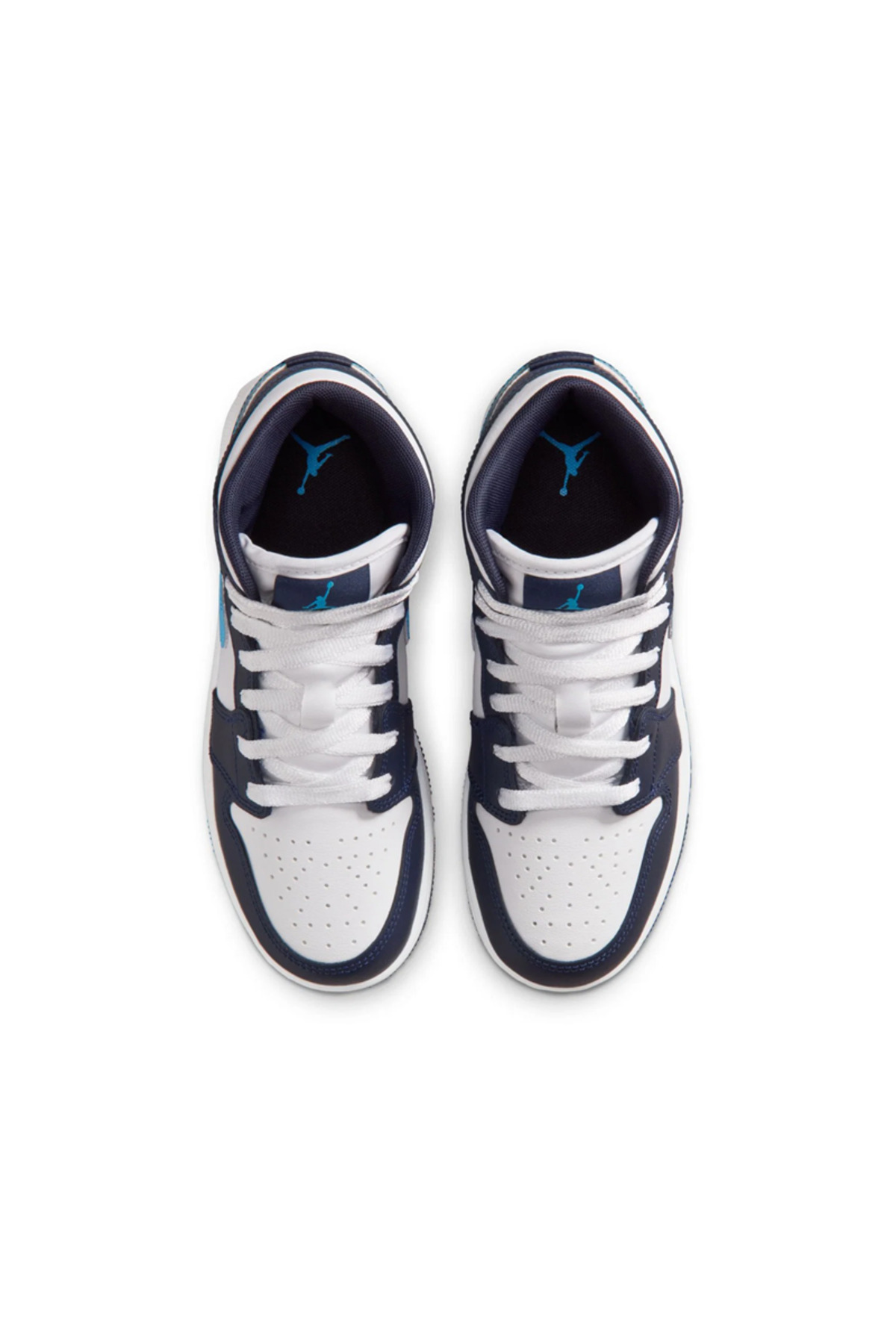 Nike Air Jordan 1 Mid Gs Mavi Basketbol Ayakkabısı (Dar Kalıptır 1 Beden Büyük Alınız) görsel 6