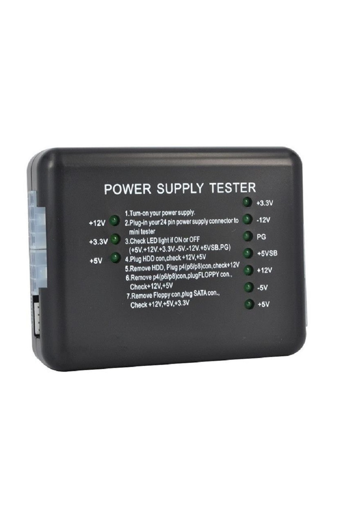 Güç Kaynağı Test Cihazı Denetleyicisi, Bilgisayar Güç Kaynağı Test Cihazı Tüm Bilgisayar Teknisyenleri için Bilgisayar 20/24 Pin HDD SATA Disket için Güç Kaynağı Test Cihazı