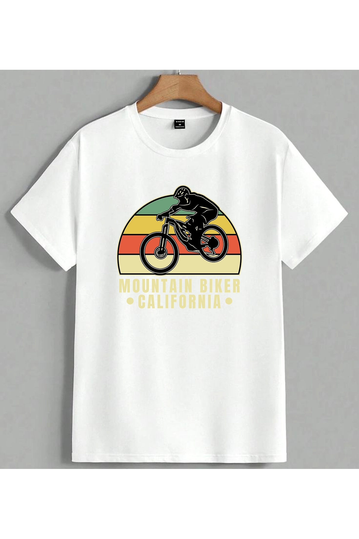 ELFERA Mountain Biker California Printed Unisex Oversize T-Shirt White