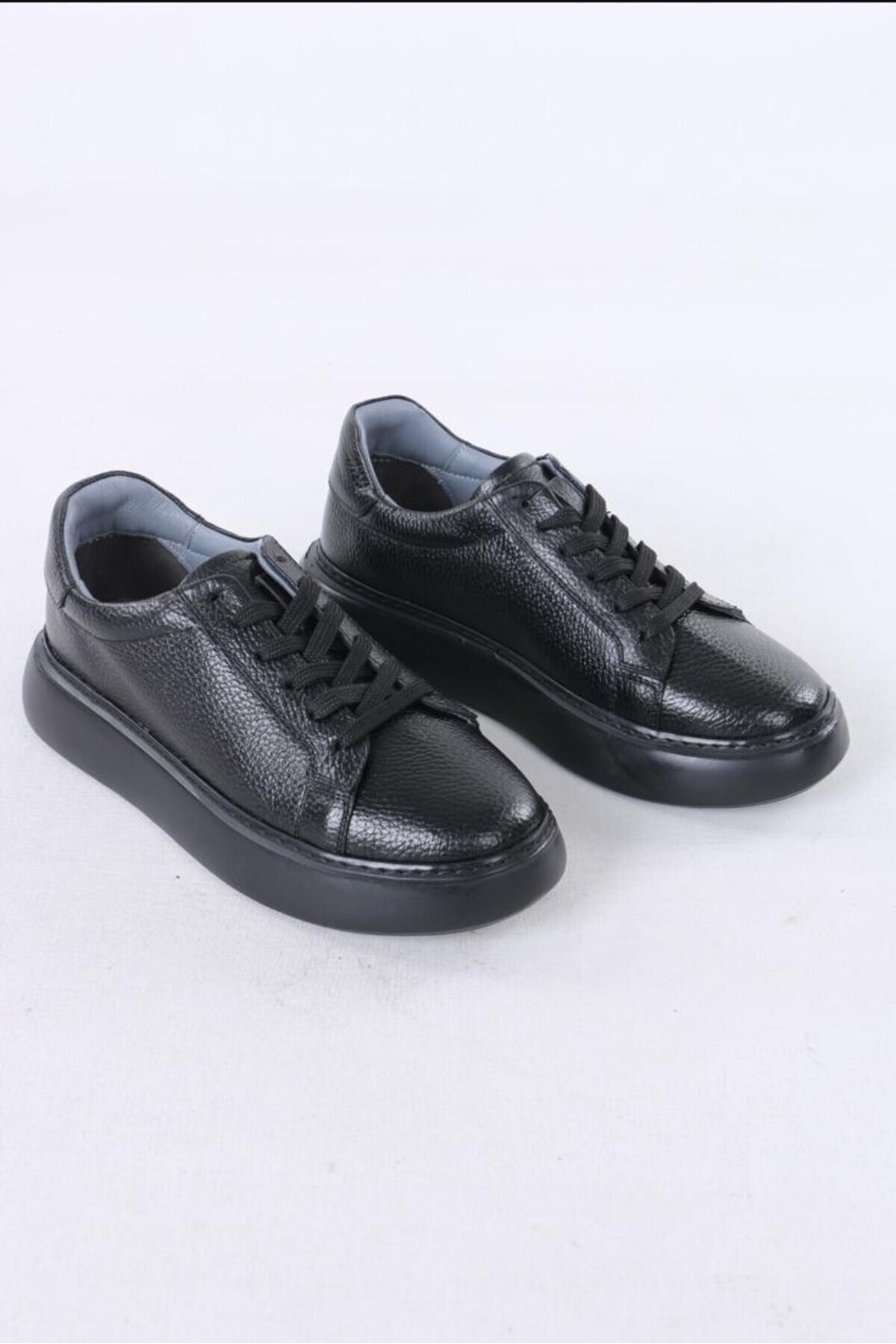 TROVIX Premium Siyah Erkek Sneaker, %100 Hakiki Deri, Siyah EVA Taban görsel 2