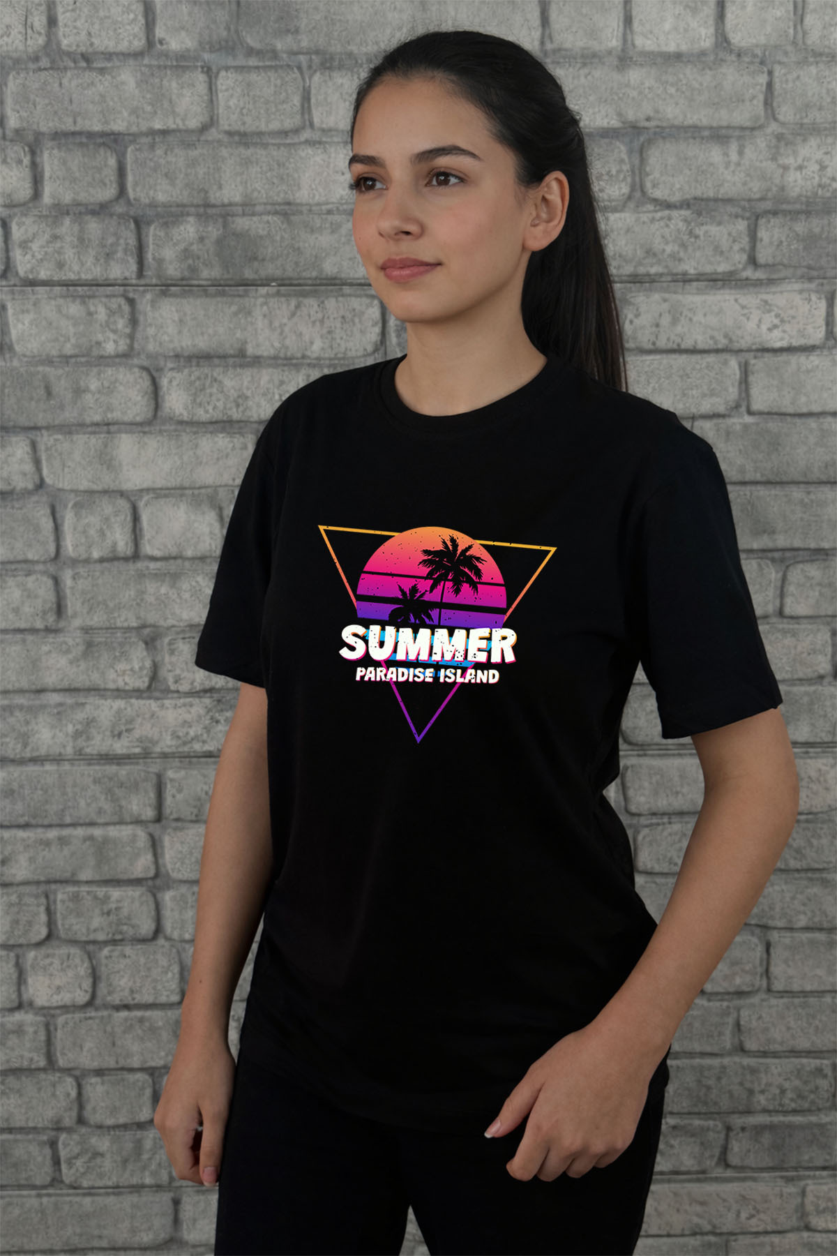 örses Colorful Summer Paradise Island Printed Premium T-Shirt | Special Gift Includes