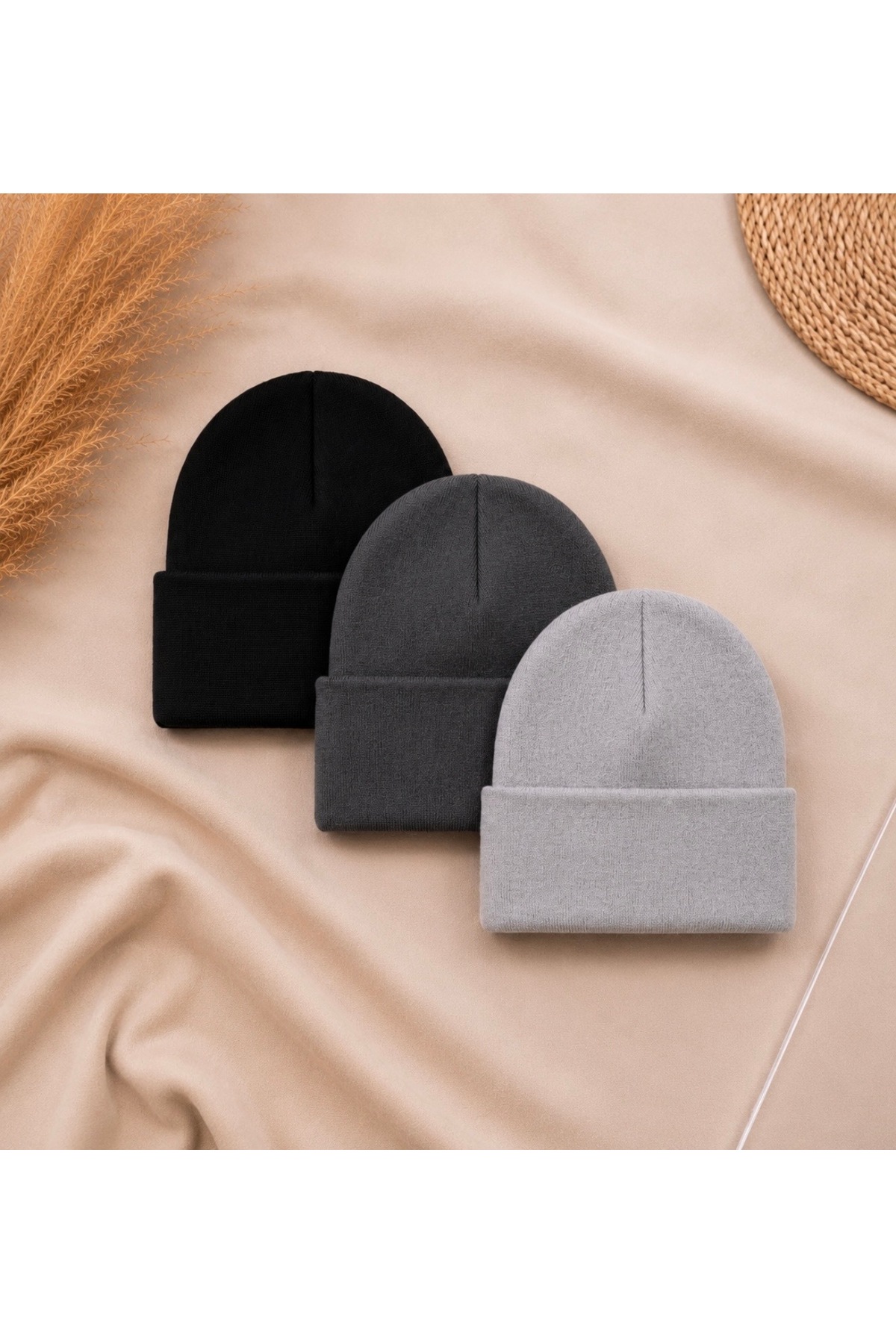 KAR-KIŞ ACCESSORIES UNISEX Siyah- Antrasit- Açık gri LUX 3’LÜBERE SET görsel 2
