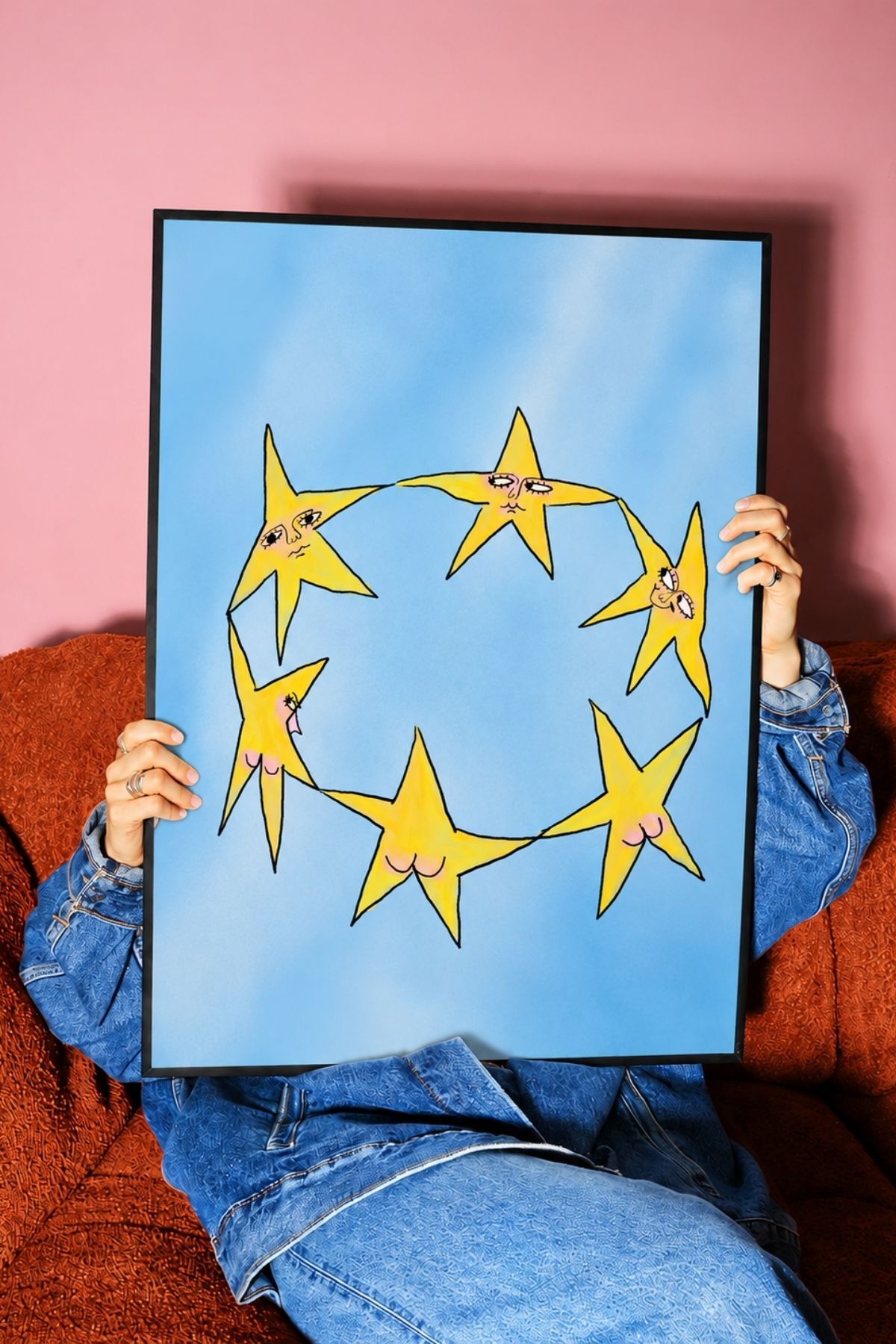 Soyut Yıldız ve Dans Poster, Modern İllüstrasyon ve Eğlenceli Duvar Dekoru