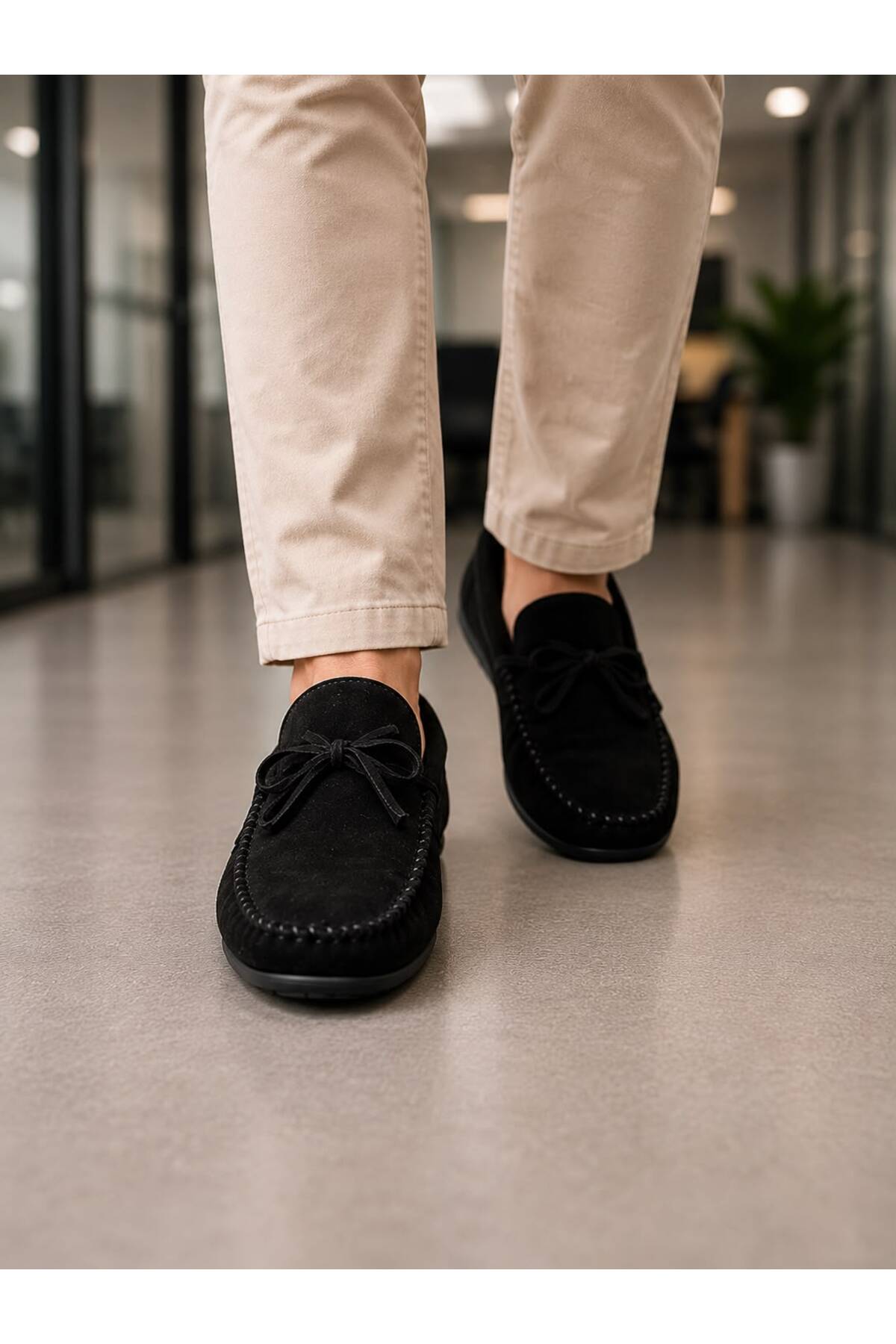 ROYSHOES Erkek Rok siyah deri loafer ayakkabı görsel 5