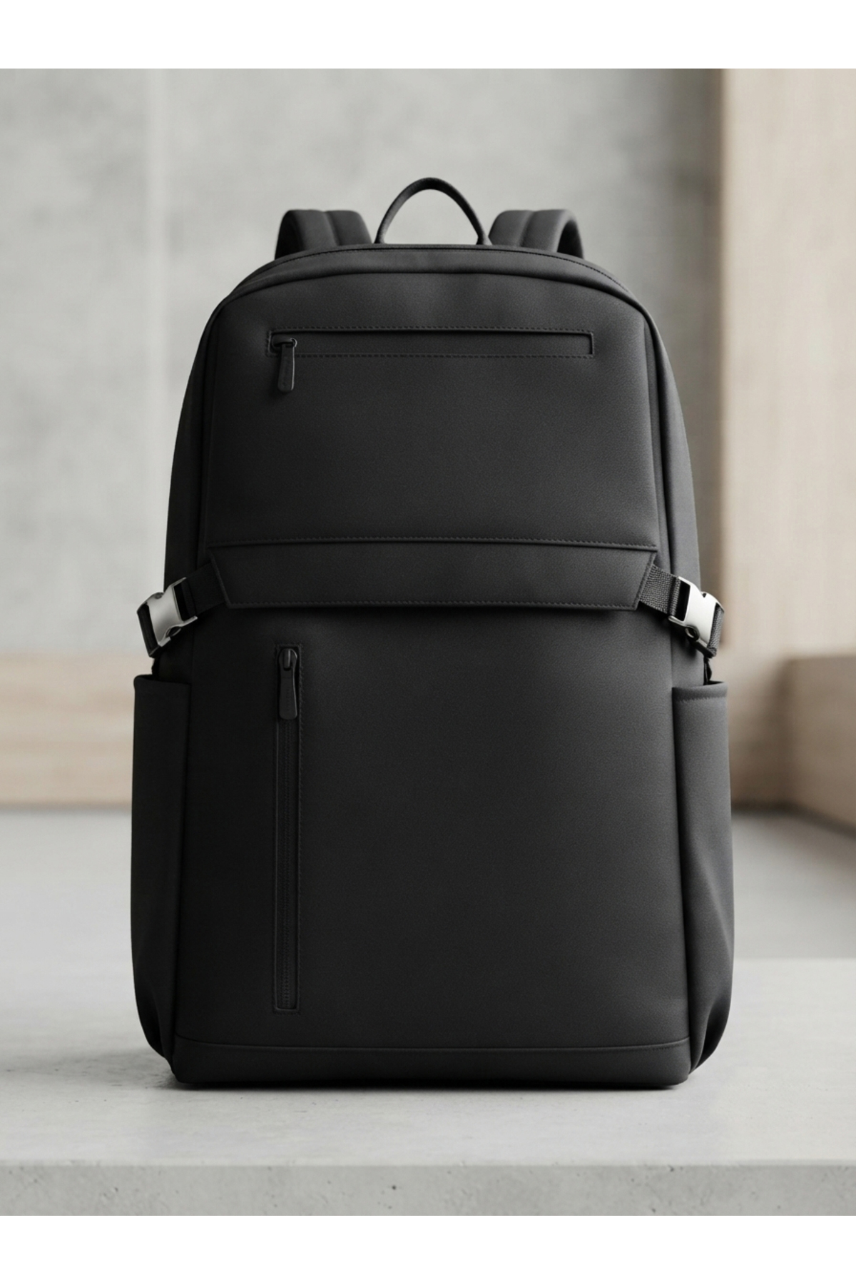 Tech&bello accessories Siyah 4 Bölmeli Su İtici Fermuar Özellikli Suni Deri Laptop Sırt Çantası görsel 7