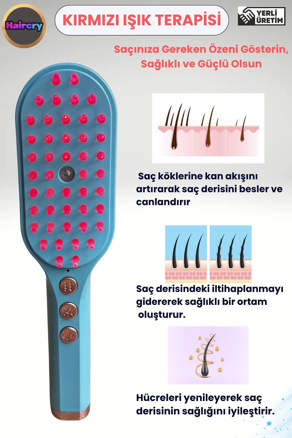 تونیک مراقبت از مو Velda Tech Haircry و myVelda، ست مراقبت از مو در منزل، ماساژ ویبره + بخار سرد + نور درمانی آبی و قرمز [رنگی] — TYC1A8D40124FE34DDC62D500 — تصویر 6 از 8