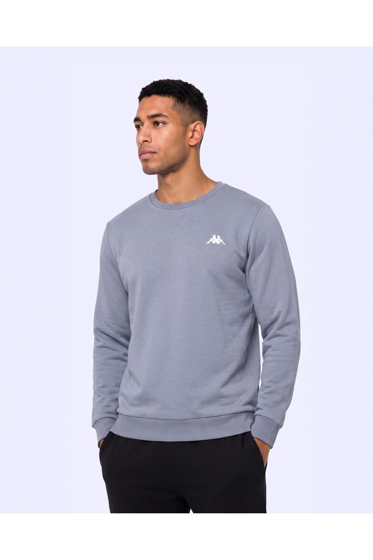 Kappa Tanner Erkek Gri Regular Sweatshirt görsel 3