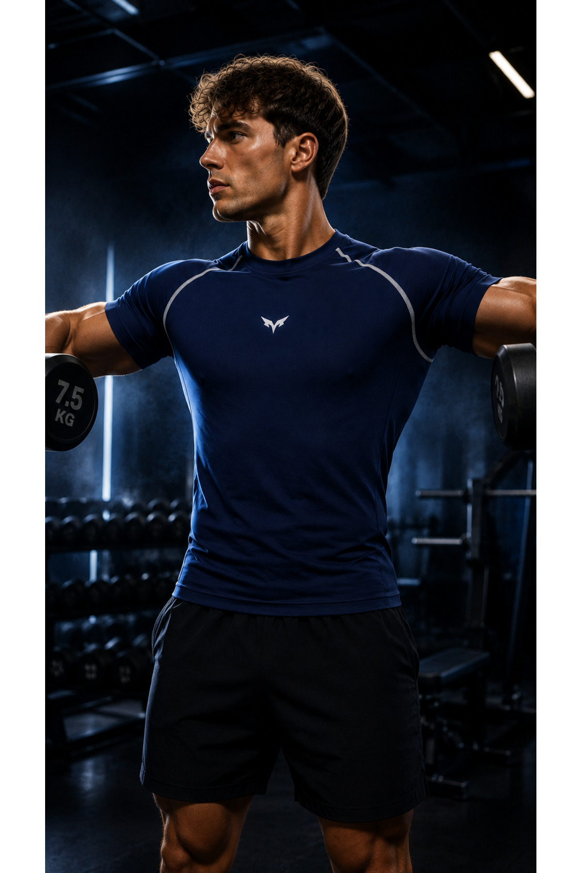 NOXRA Erkek Compression Spor Tişörtü, Slim Fit Fitness Gym Antrenman Tişörtü görsel 5