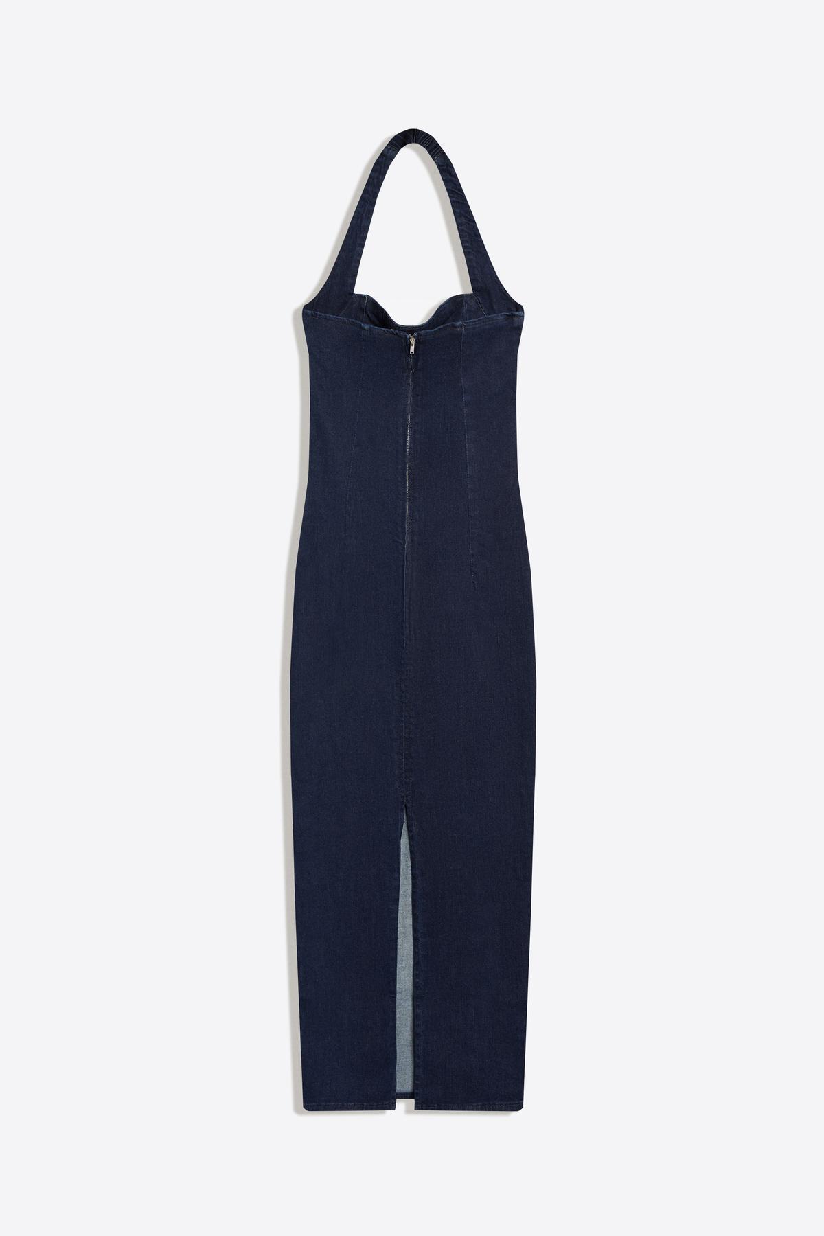 Bershka Denim midi elbise görsel 7