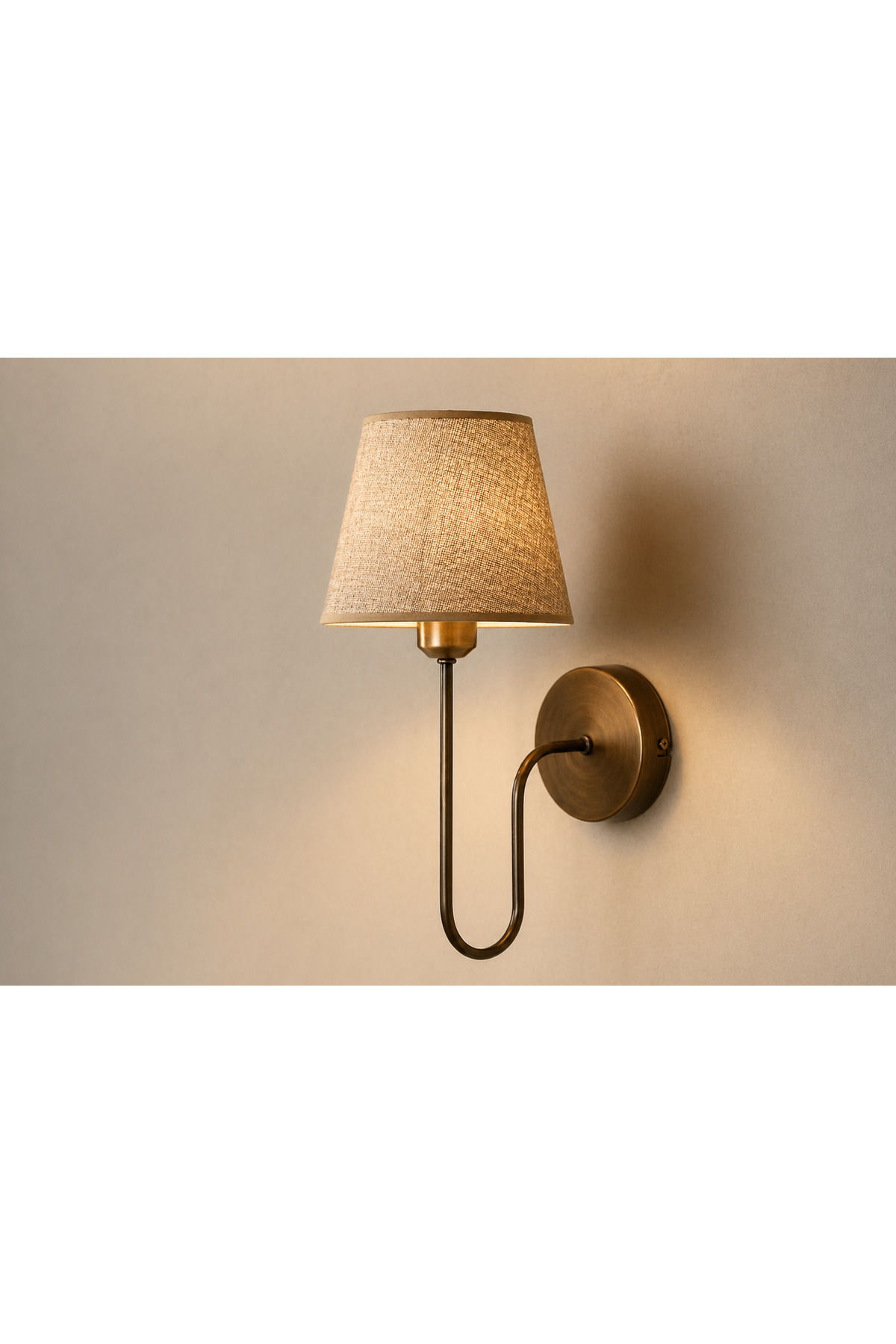 Vintage Style Fabric Wall Sconce with Hat – Antique Metal Body