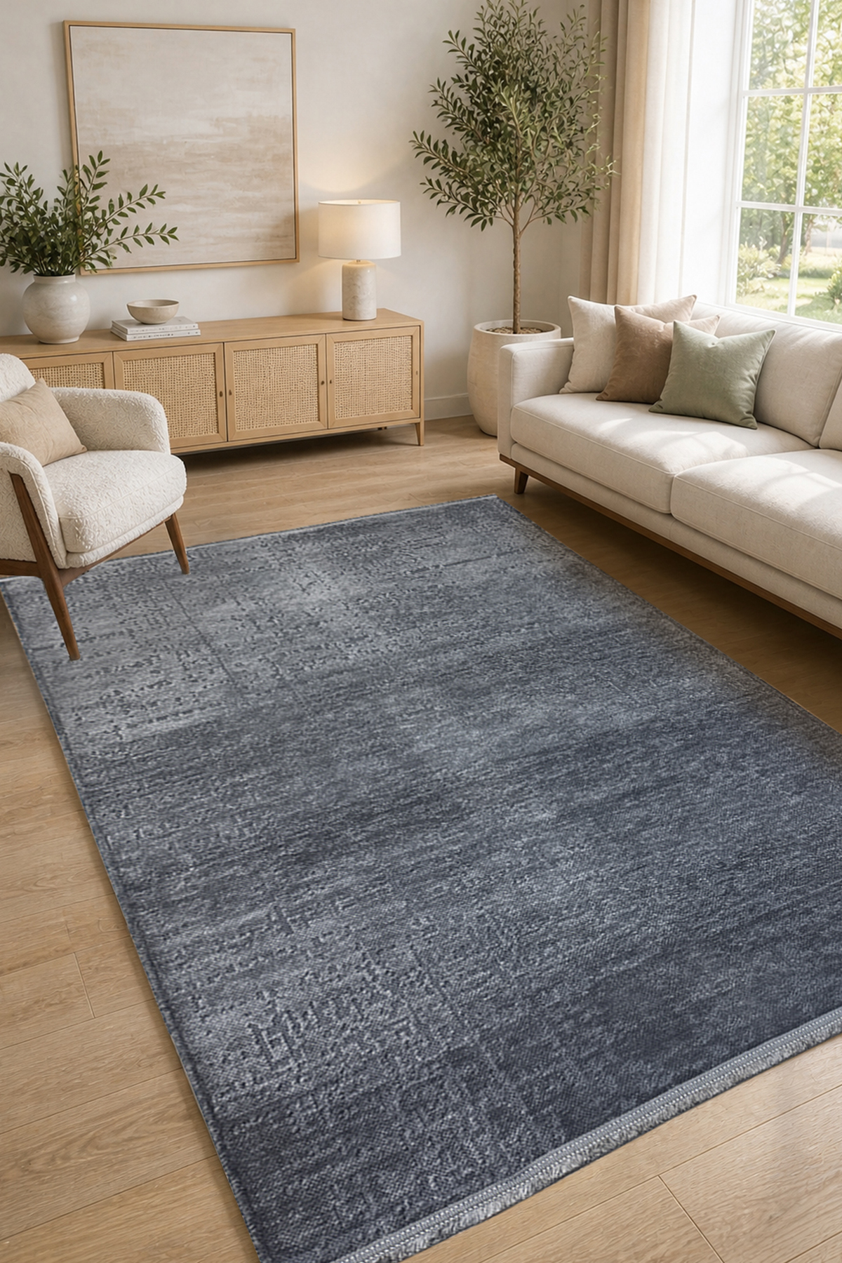 Chenille Non-Slip Machine Washable Stain Resistant Cutting Bohemian Rug Mink 2