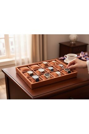 Polo Cross 12 Bölmeli Saat Standı Bileklik Takı Standı Yerli Üretim Mdf Üzeri...