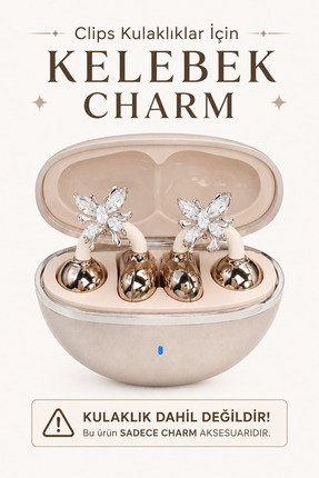 RoseandRoses Kristal Kelebek Kulaklık Charm (2 Adettir)