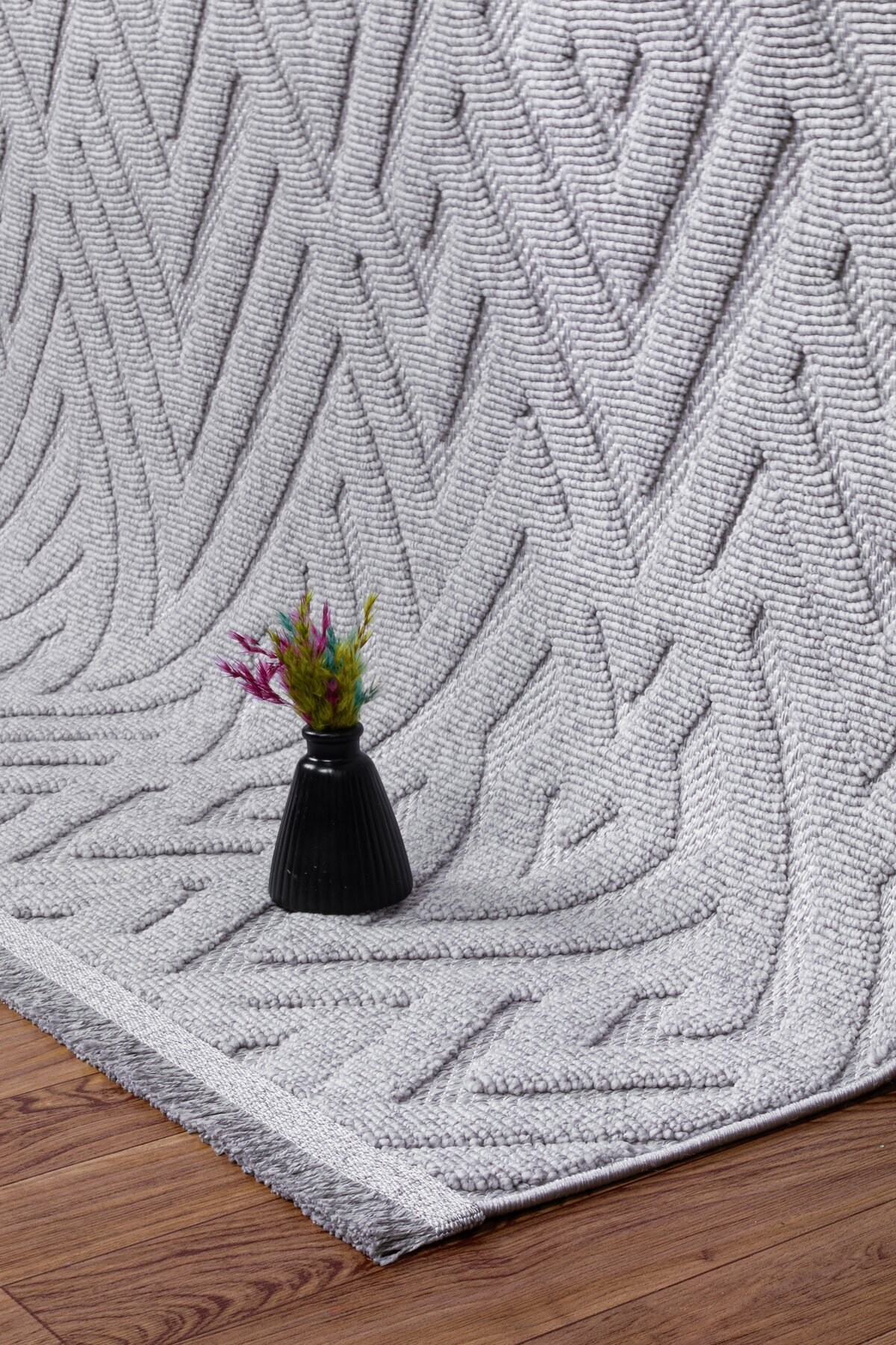 Tokyo Curl Soft Textured Carpet Rug Living Room Kitchen Corridor Runner Woven Machine Rug OP412-Gray