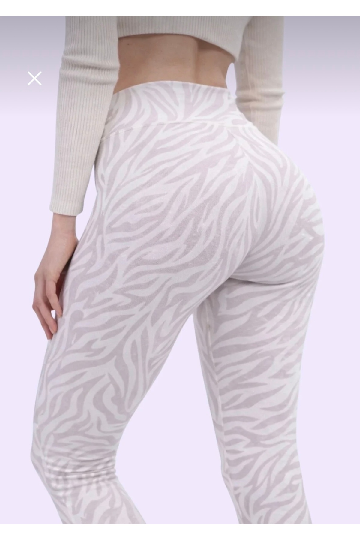 lzv Kadın Zebra Desenli Toparlayıcı Tayt – Yüksek Bel, Fitilli Premium Kumaş, Özel Tasarım