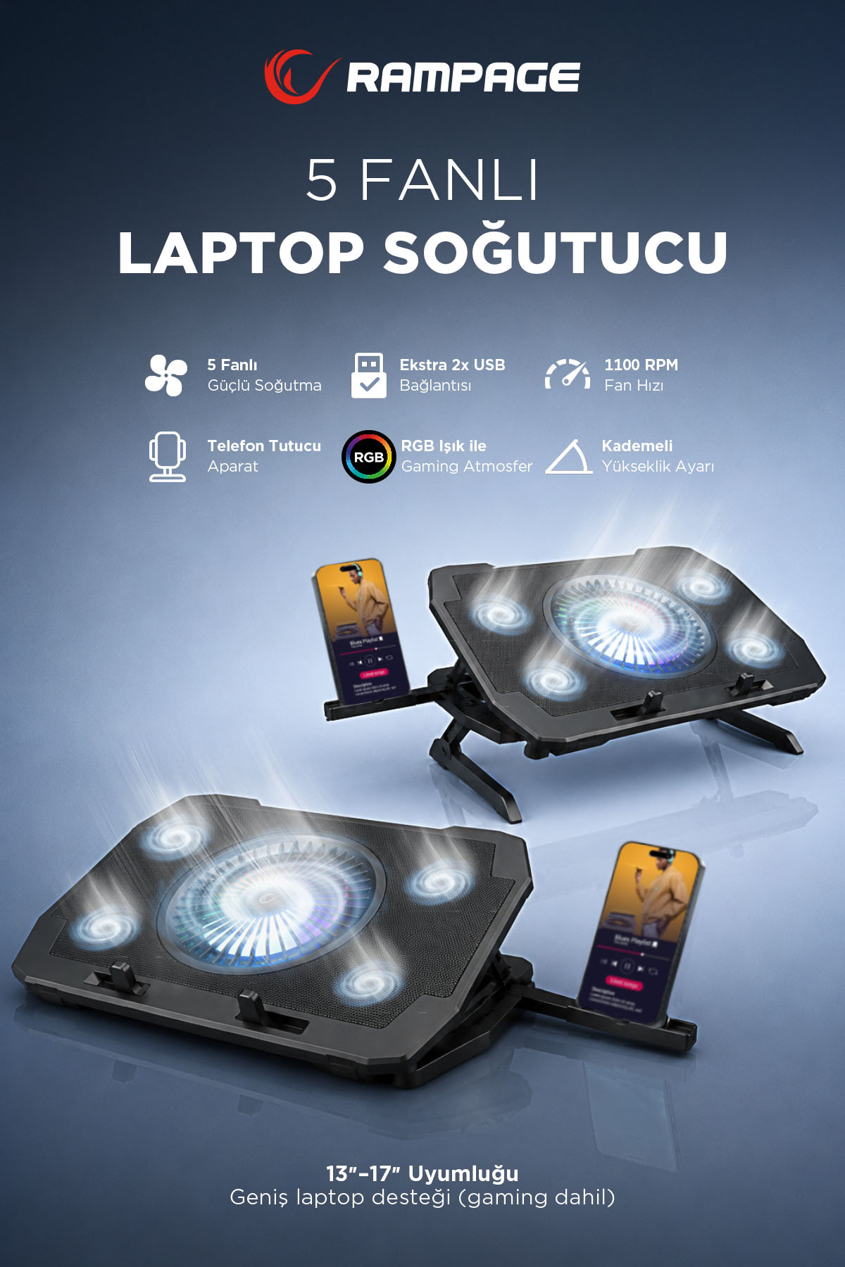 冷凍RF10 SS10 ML10 ADL18 RL20 Rampage Ad-rc21 X-cool 5 Fanlı Rgb 10 Inç-18 Inç Yükseklik Ayarlı