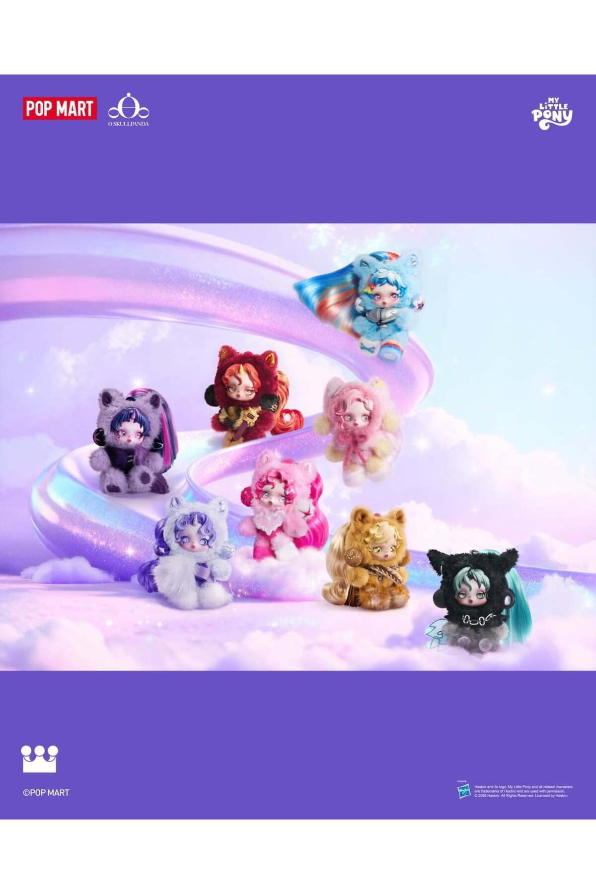Anime Heroes Orijnal POP MART θ SKULLPANDA × My Little Pony Series