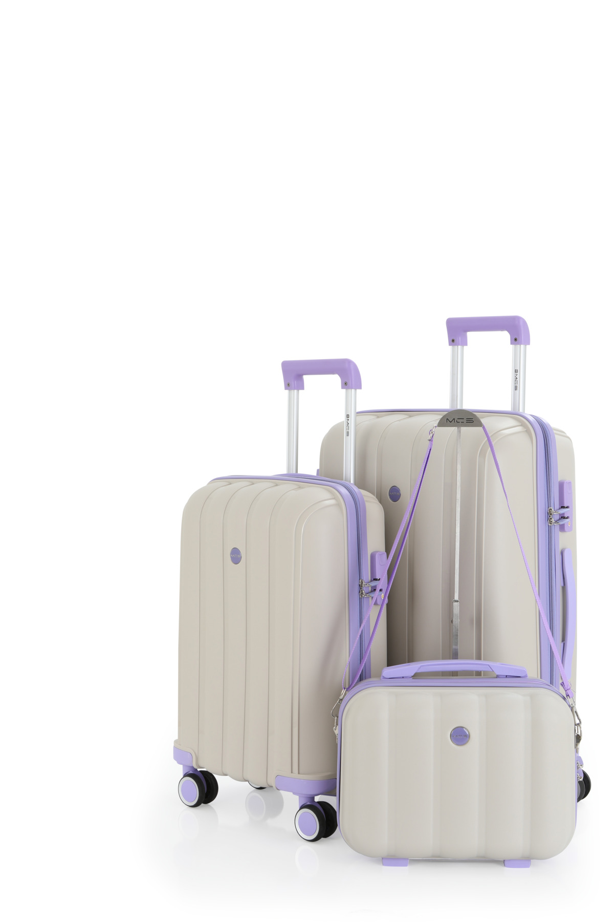 MÇS Polypropylene 3-Piece Suitcase Set Medium & Cabin & Makeup V305