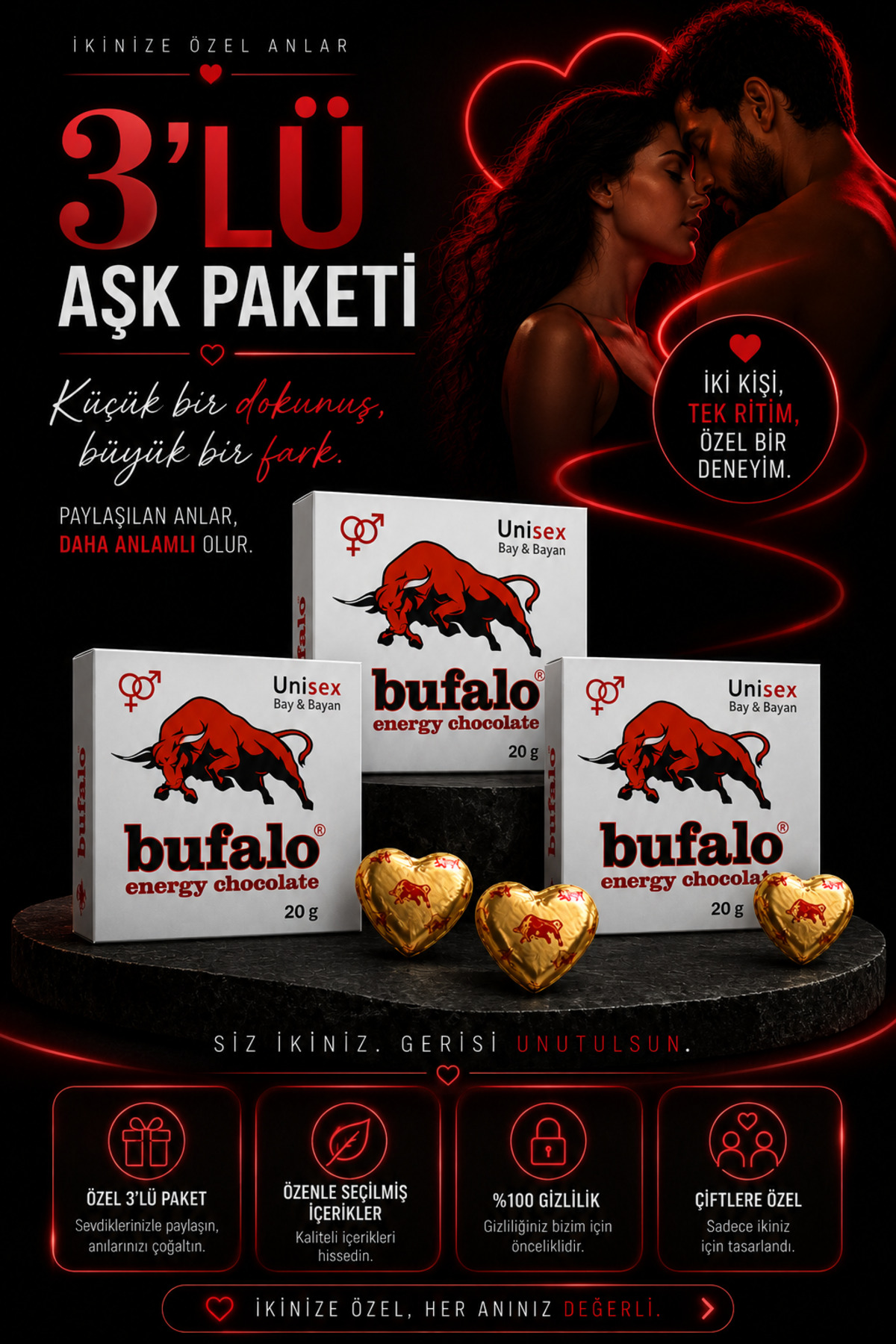 Bufalo Premium Özel Çikolata Enerji Çikolata 3 Lü Paket - Fiyatı, Yorumları
