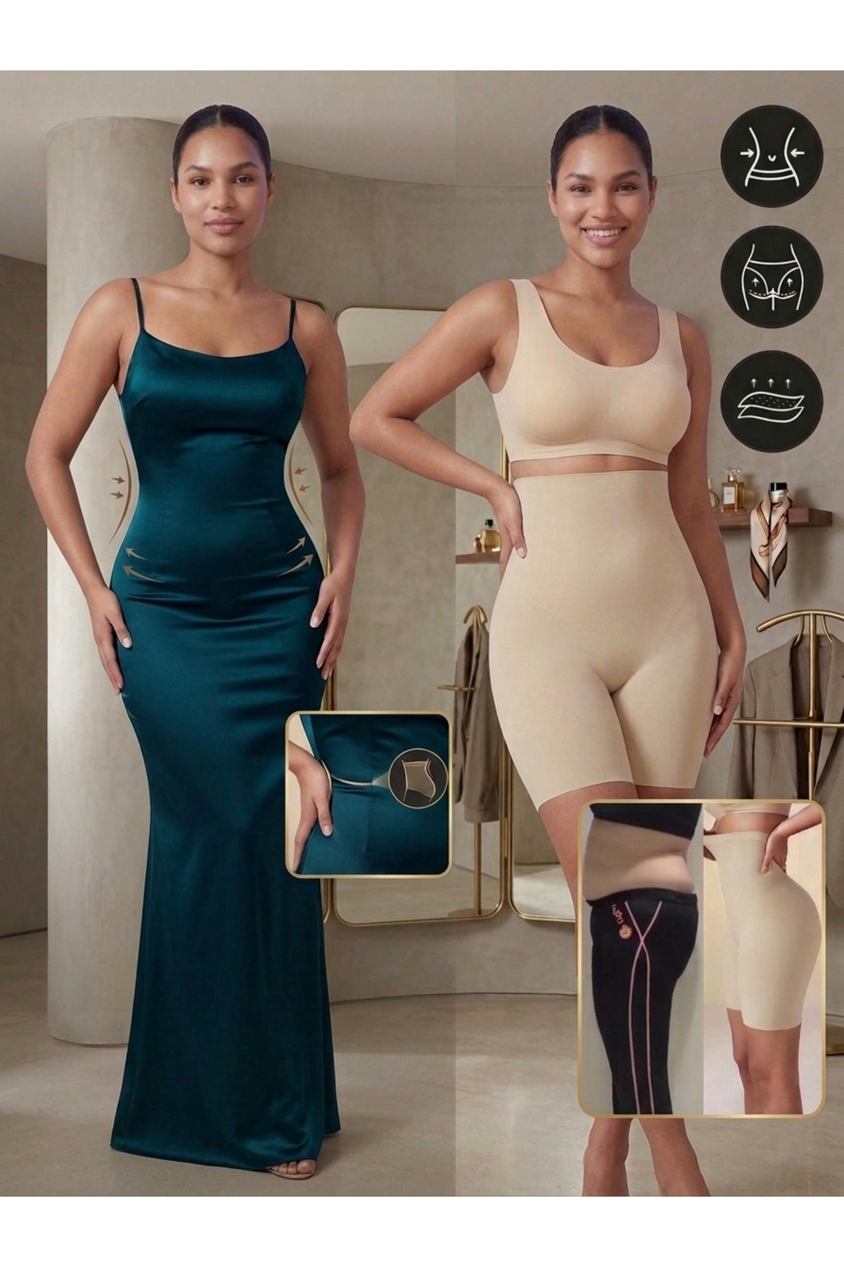 MİSTİRİK Anoky Model Hafif Toparlayıcı Lazer Kesim Sıkılaştırıcı Şekillendirici Korse Ten Renk görsel 2