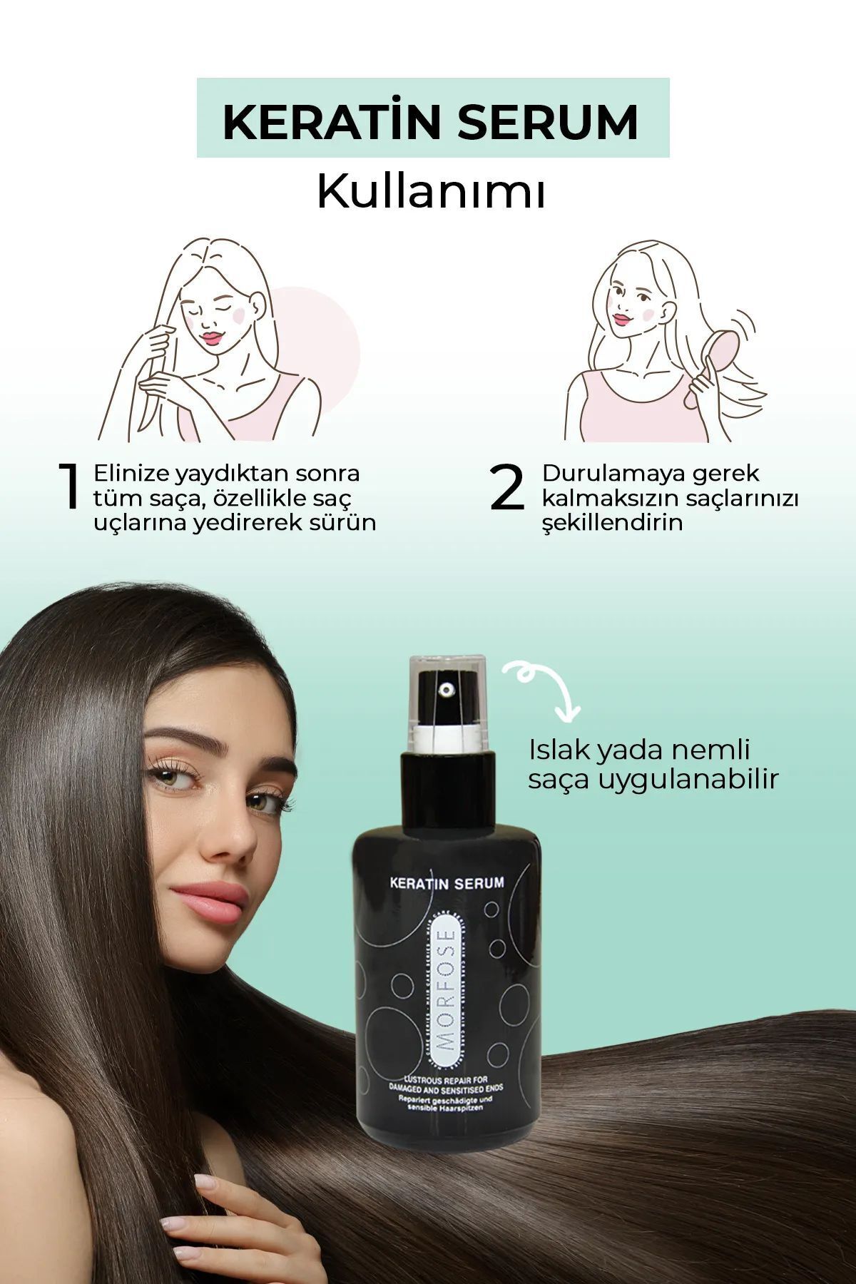 Keratin Saç Serumu 75 ML - Yıpranmış Saçlar için - mrfs — RYL-HMR24336 — تصویر 3 از 3