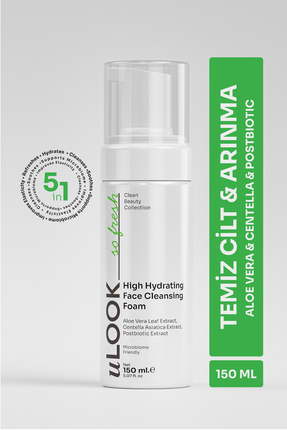 uLOOK Nemlendirici Yüz Temizleme Köpüğü 150 ml – Aloe Vera ve Centella İçeren...