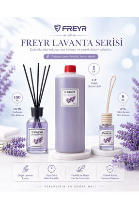 FREYR Oda Kokusu Çubuklu Lavanta Bambu 100 ml + 1 LT Yedek Dolum Likiti