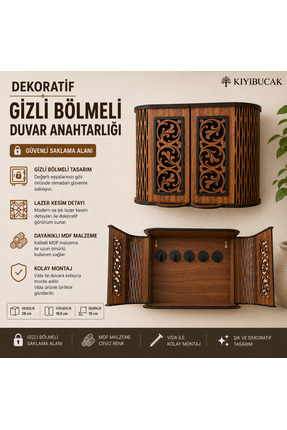 KıyıBucak Dekoratif Gizli Bölmeli Duvar Anahtarlığı