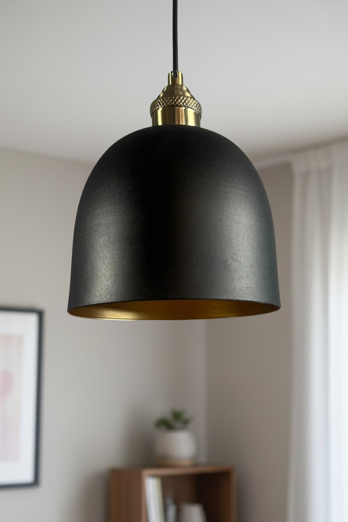 Deep Black Tulip Headboard Single Chandelier Pendant Living Room Kitchen Boutique Lamp Lighting Chandelier