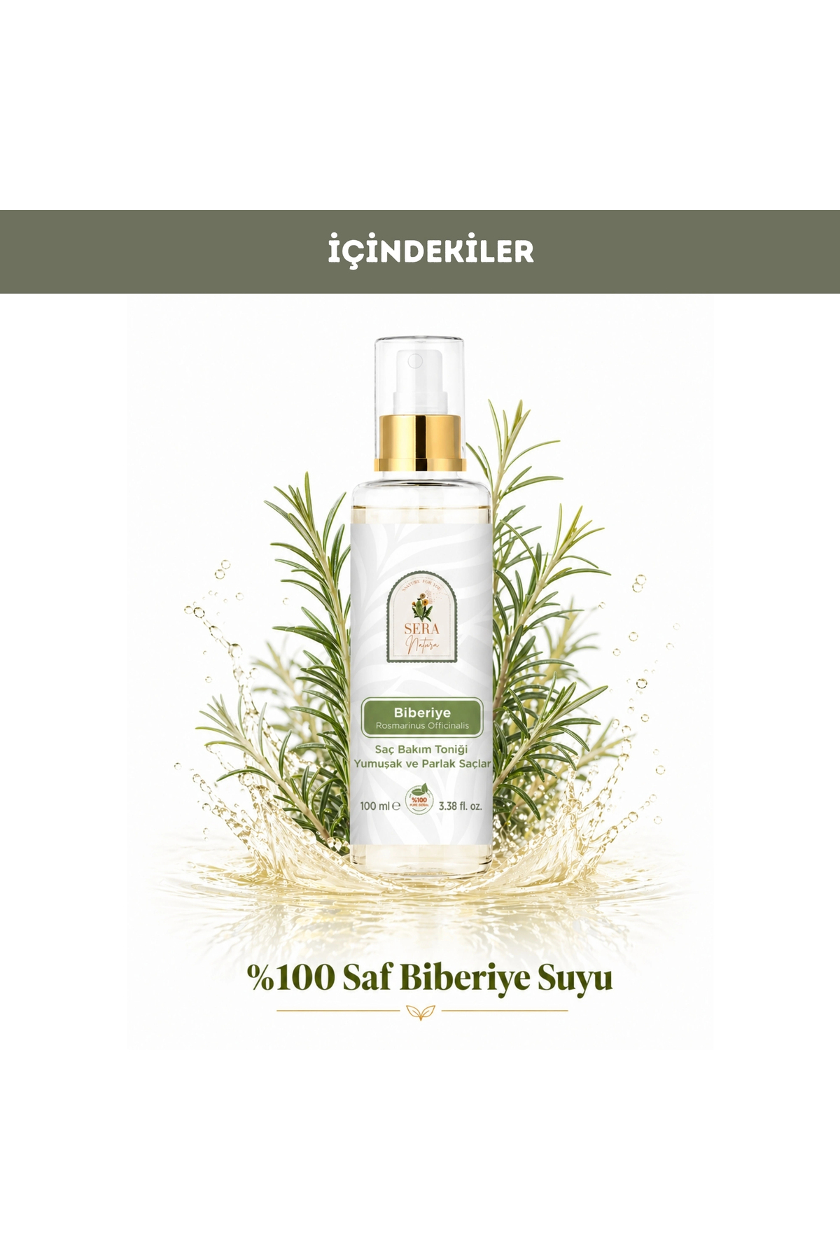 Saf Biberiye Suyu Saç Bakım Toniği 100 ml – %100 Saf, Doğal Saç Güçlendirici ve Canlandırıcı — P53S6278 — تصویر 6 از 9