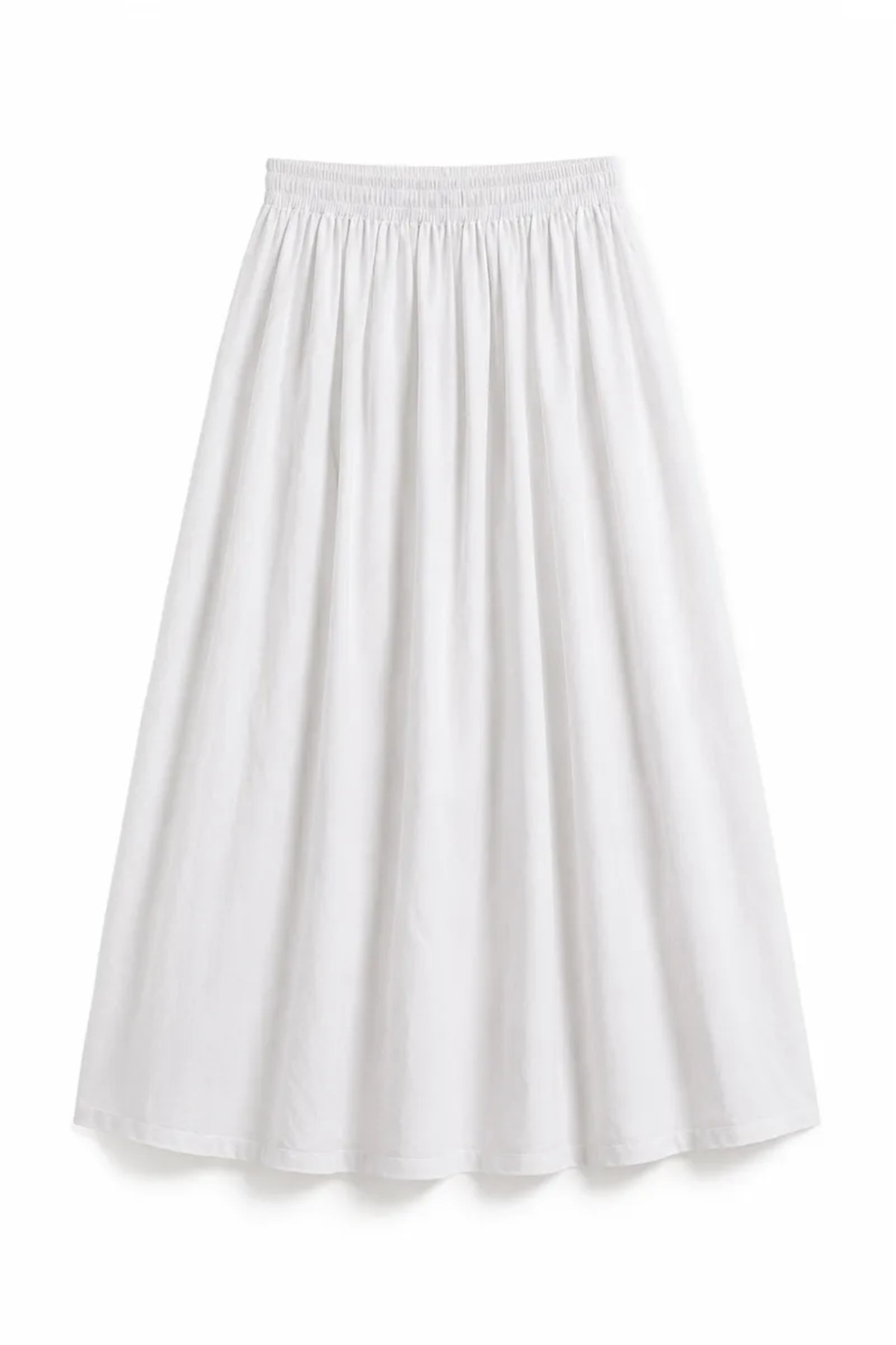 LUXINA GİYİM  Kadın Beyaz Poplin Kumaş Uzun Etek Beli Lastikli Günlük Maxi Etek 90 CM - Görsel 6
