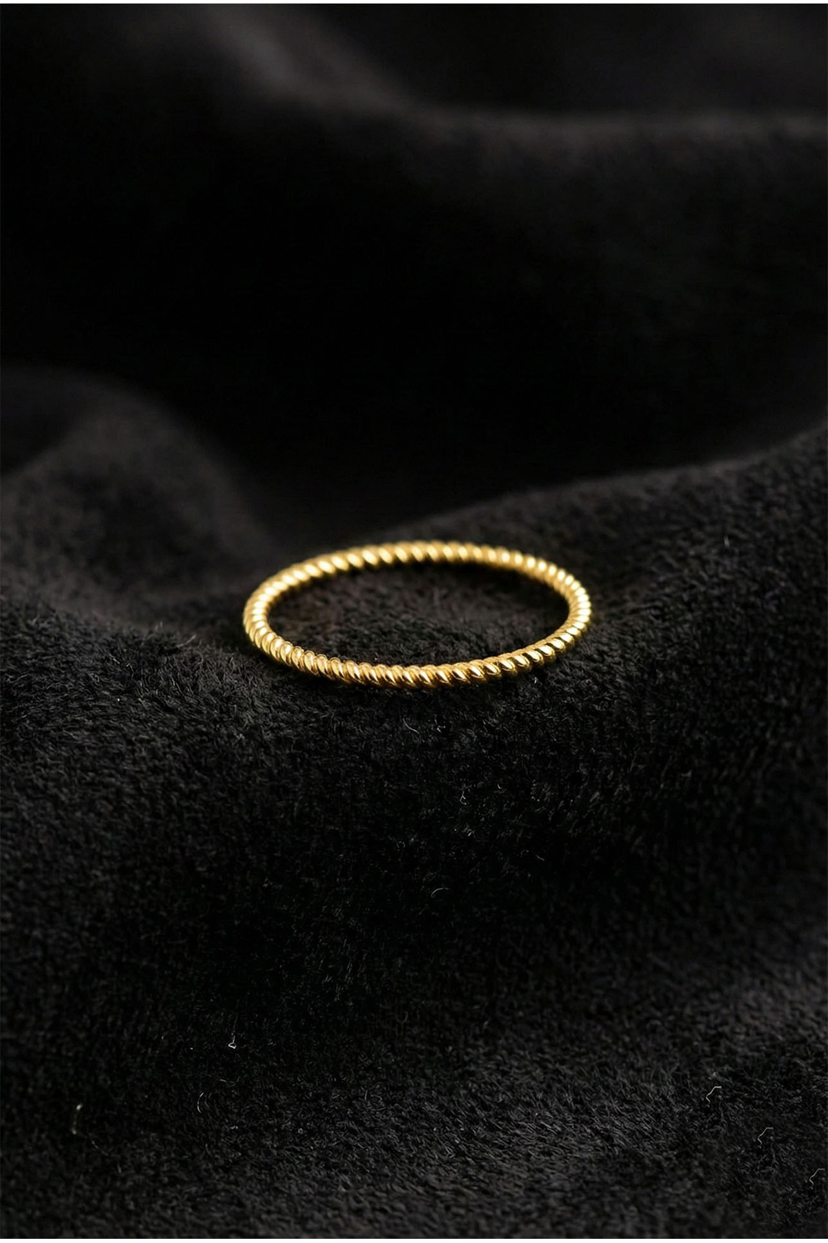 Roza Silver 925 Ayar Burgu Desen Gold Minimal Gümüş Yüzük
