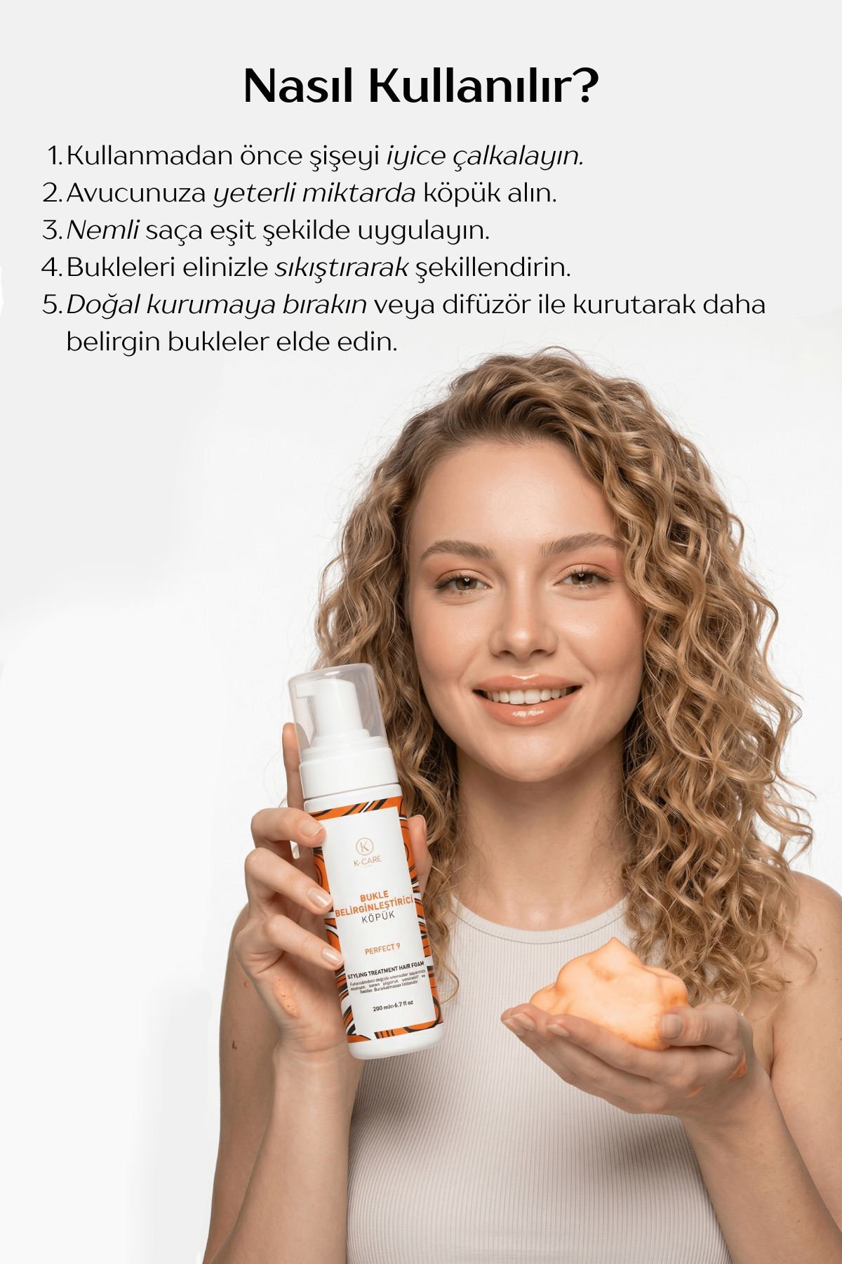 Bukle Belirginleştirici Köpük 200 ml — saçbakım20 — تصویر 2 از 3