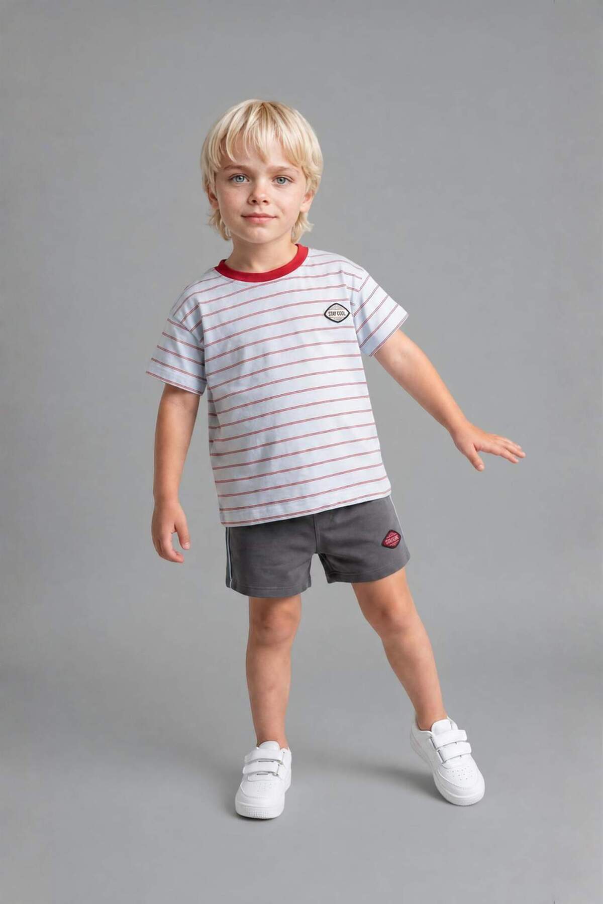 Defacto Striped 2-Piece Light Blue Set for Baby Boy H4119A526Hs