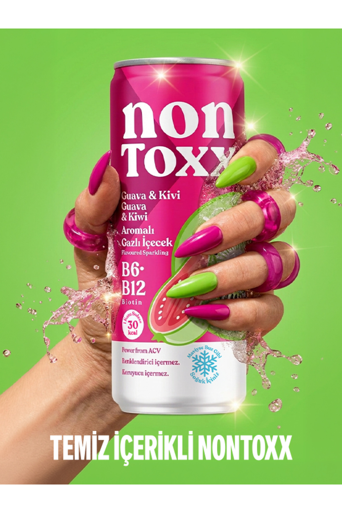NON TOXX Guava & Kivi Aromalı Gazlı İçecek 250 ml 12 li Paket