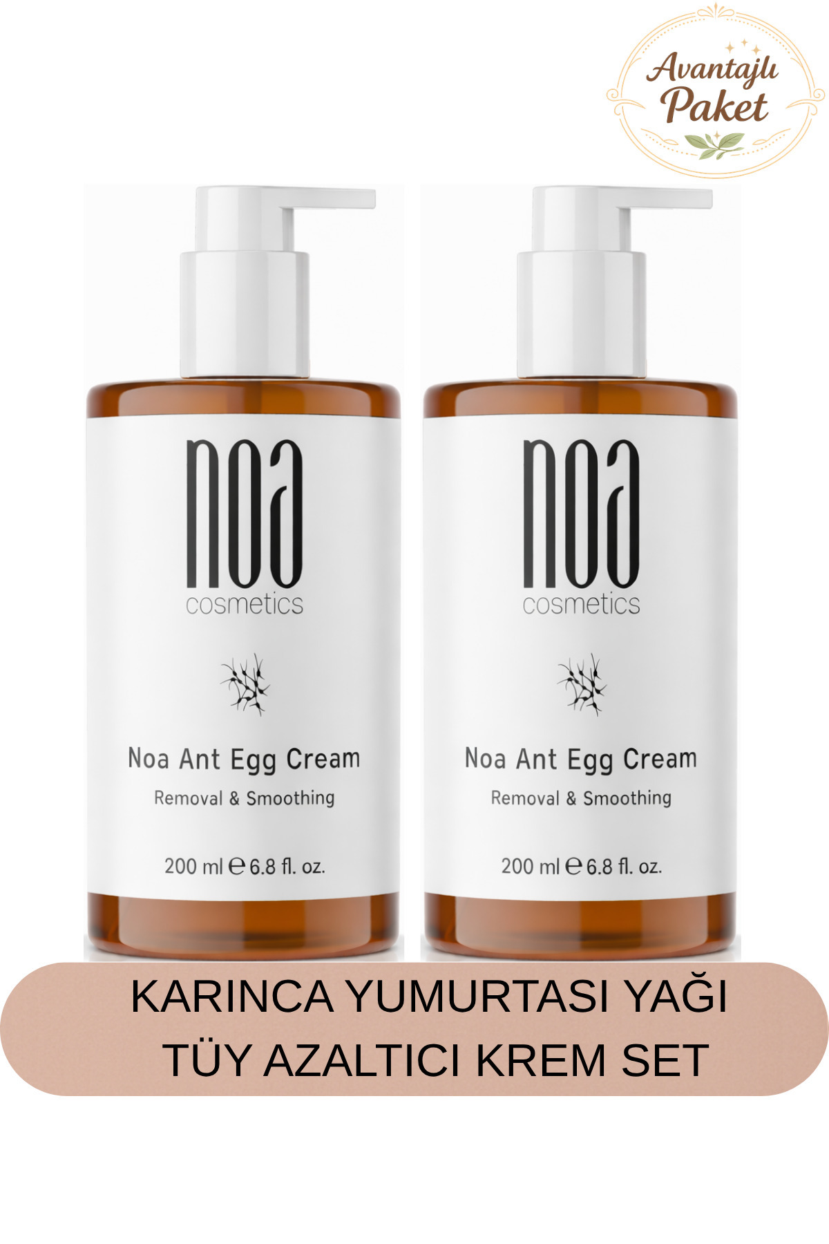 noa cosmetics Karınca Yumurtası Tüy Dökücü Krem Ant Egg Cream 2'li Set 200 mL — Noa-TüyKremSet2