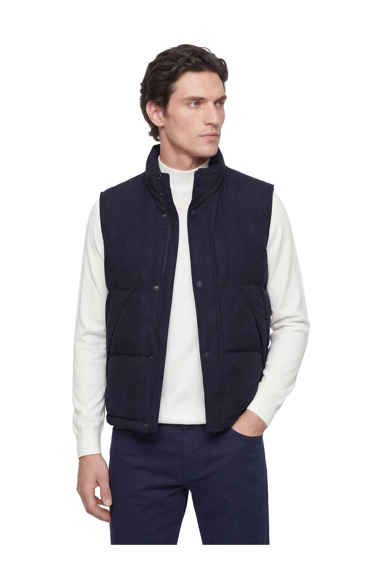 Ramsey Lacivert Pamuk Karışımlı Dokuma Spor Yelek