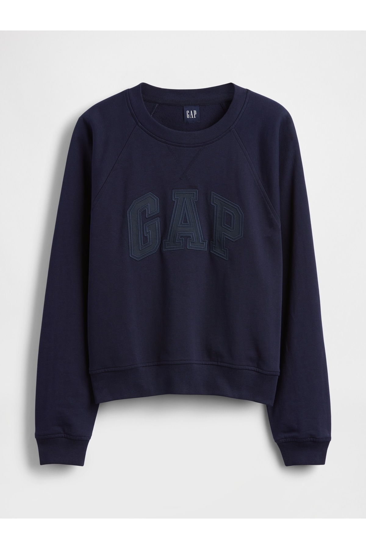 GAP  Kadın Lacivert Fransız Havlu Kumaş Raglan Logo Sweatshirt - Görsel 2