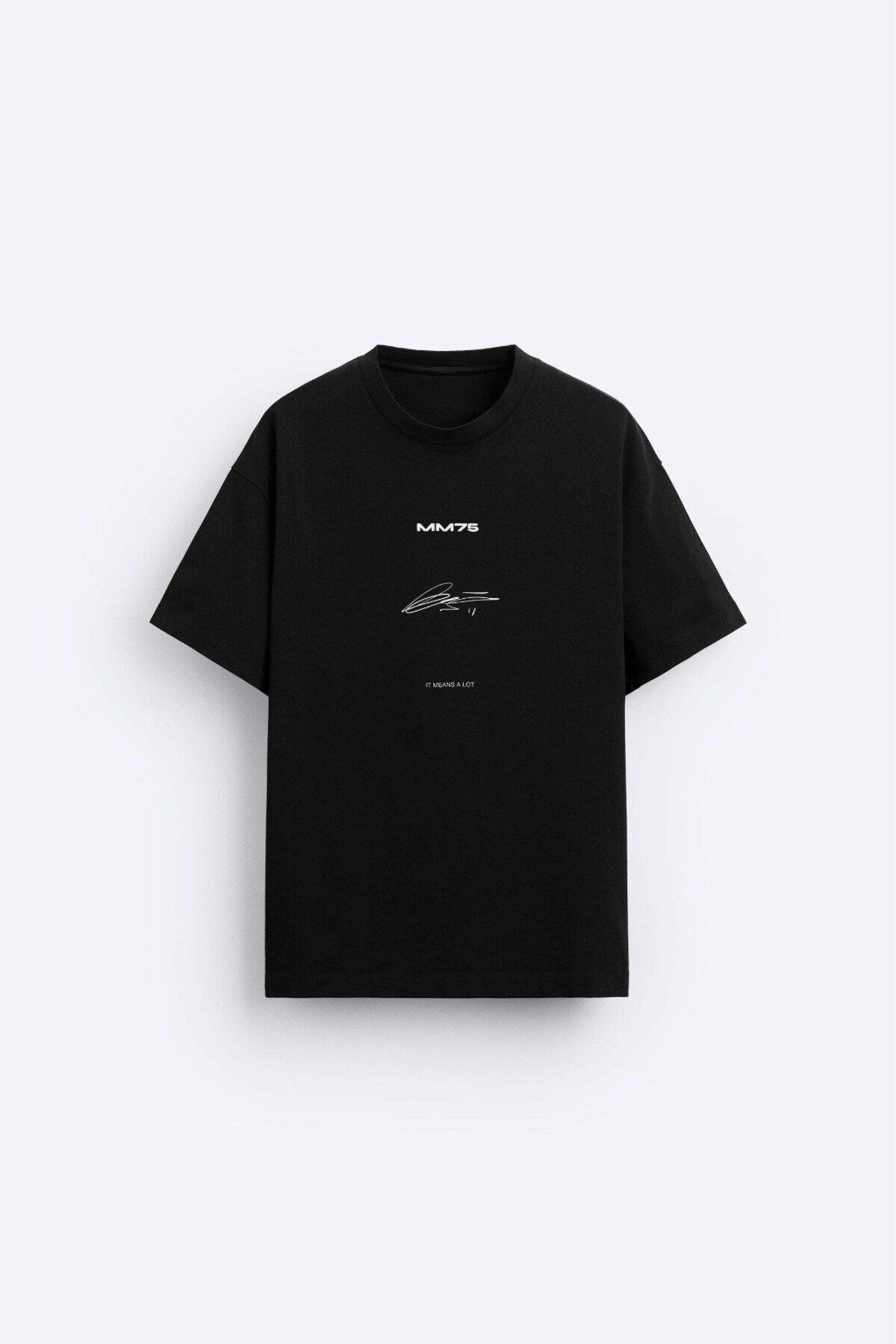 Signature Printed Oversize Black Men's T-shirt