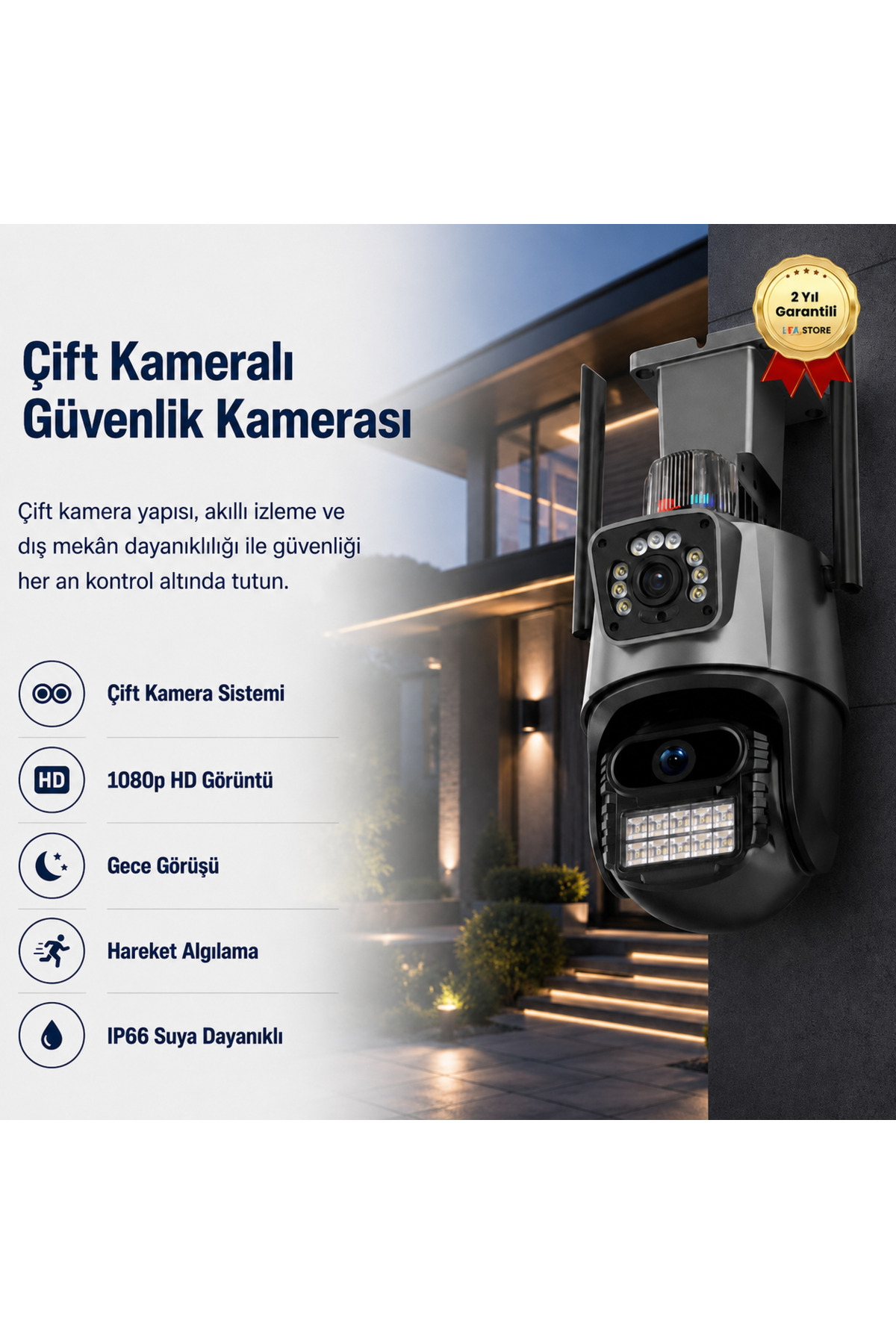hızlı store Güvenlik Kamerası Çift Kameralı 8MP IP66 Su Geçirmez hızlı store Güvenlik Kamerası Çift Kameralı 8MP IP66 Su Geçirmez