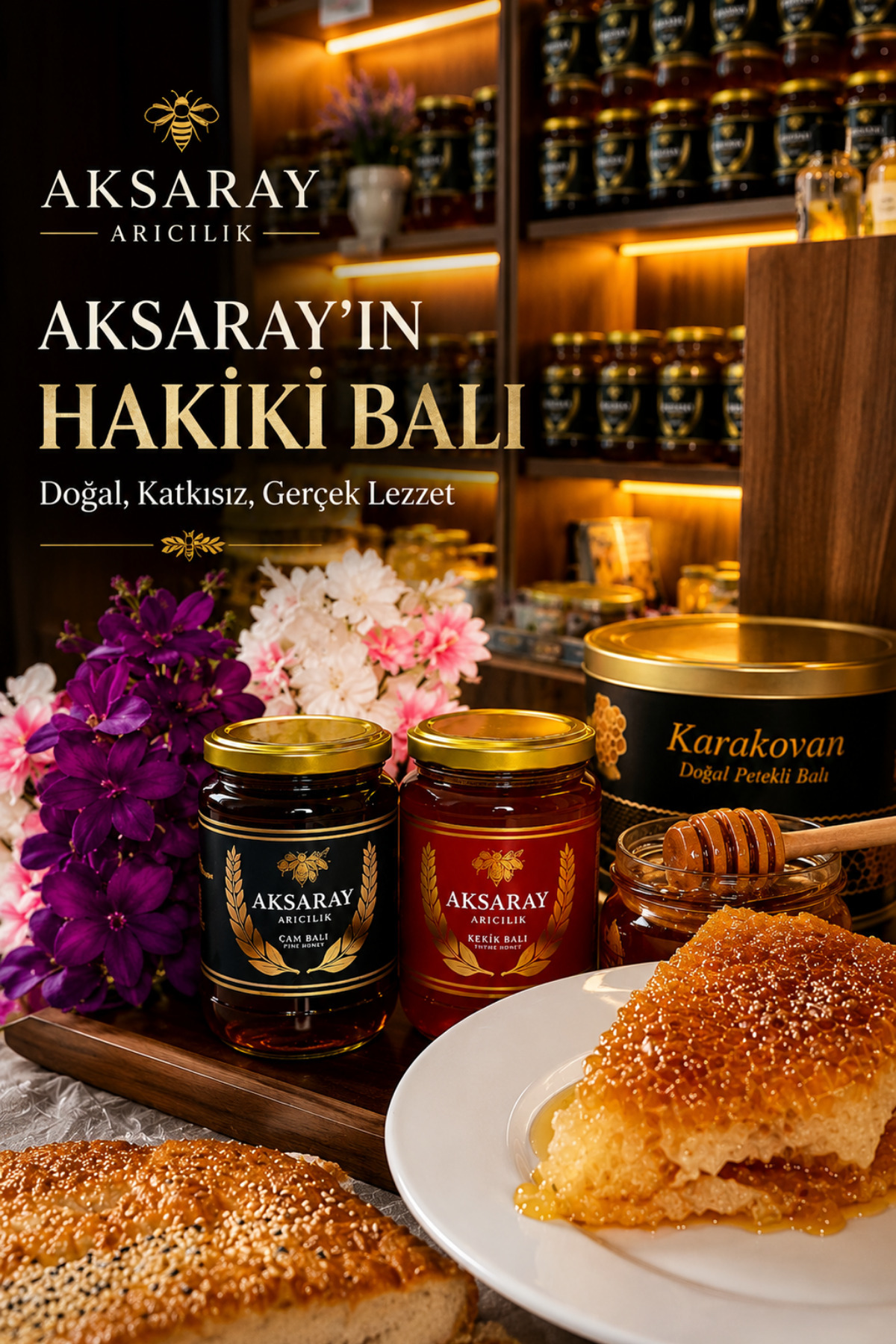 Aksaray Arıcılık Süzme Çiçek Balı, Kekik Balı Net: 1 Kg - Fiyatı