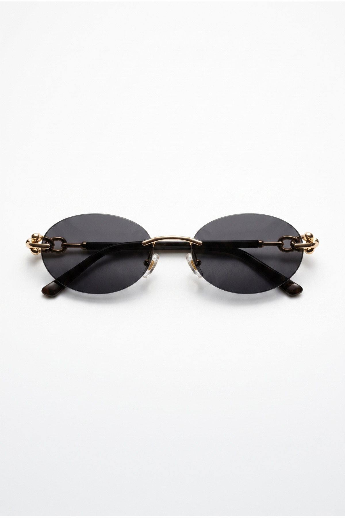 Houseofeyeris ELVA RIMLESS Oval Güneş Gözlüğü, UV400 Korumalı, Gold Metal Detaylı, Hafif Şık Kadın Stili görsel 3
